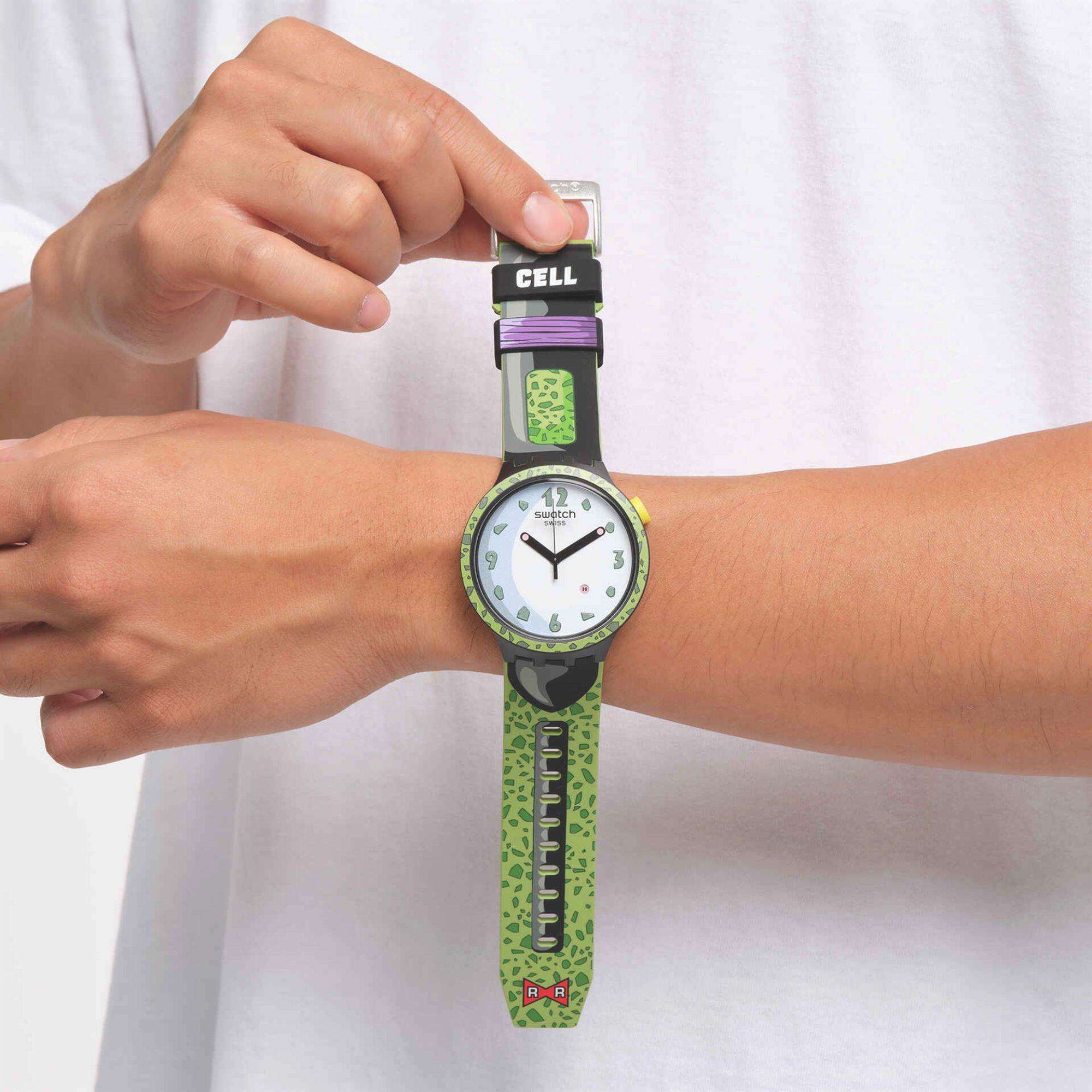 Swatch Dragon Ball Z Cell White Dial Unisex Watch SB01Z401