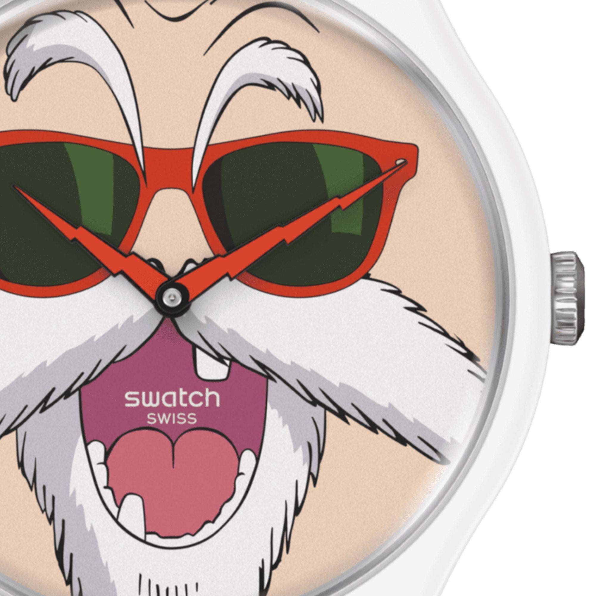 Swatch Dragon Ball Z Kamesennin White Dial Watch SUOZ346