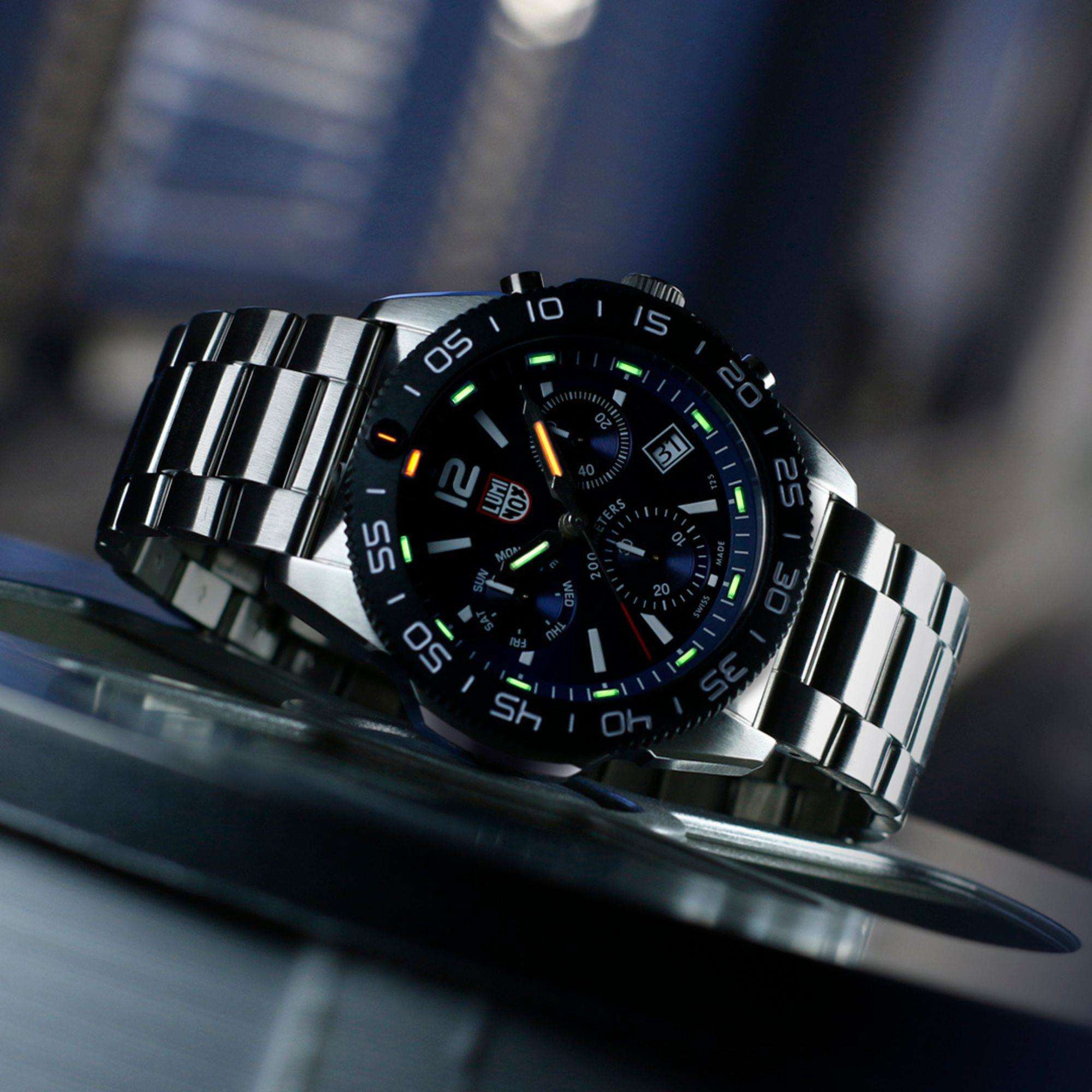 Luminox Pacific Diver Chronograph Blue Dial Steel Strap Men's Watch XS.3144