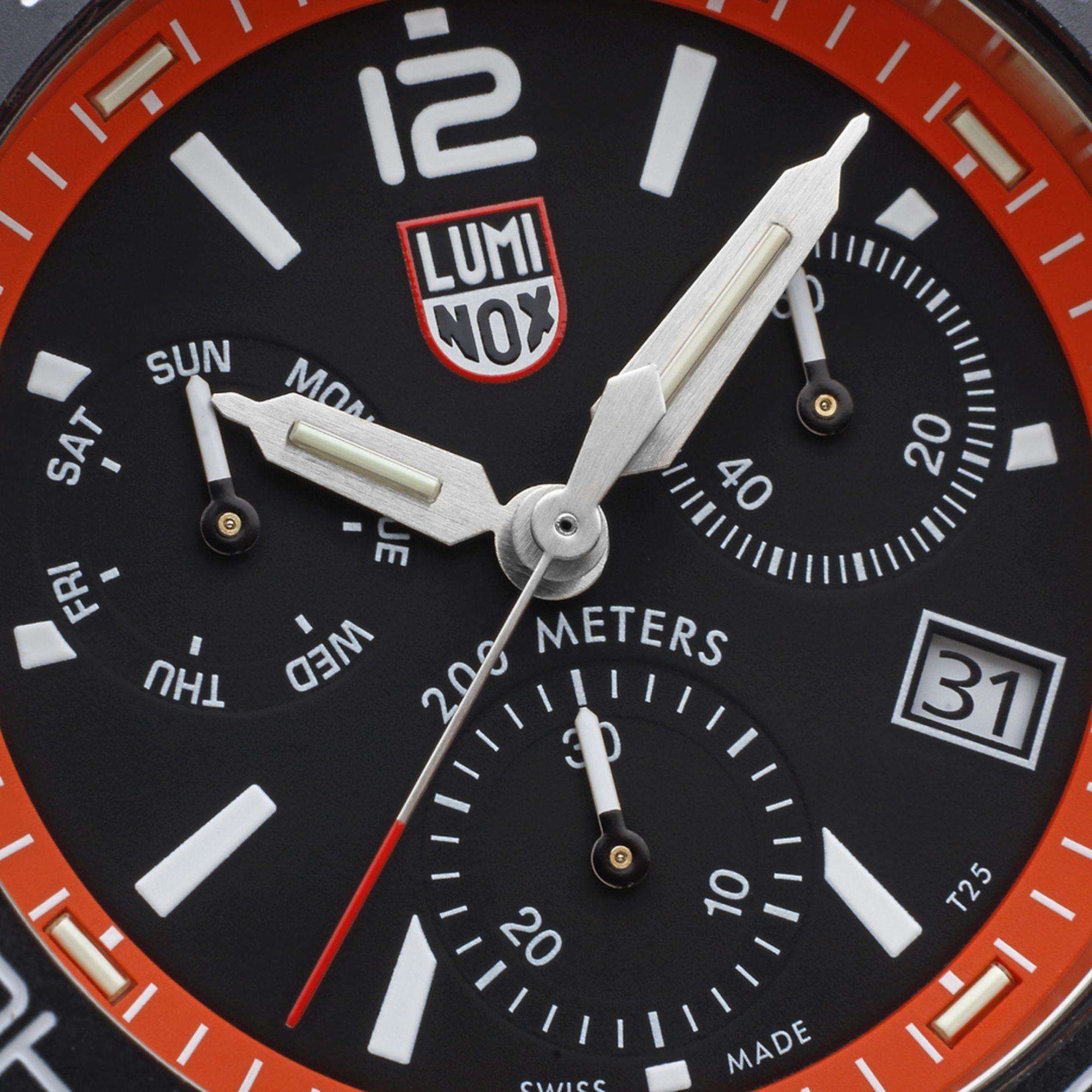 Luminox Pacific Diver Chronograph Orange Rubber Strap Black Dial Men's Watch XS.3149