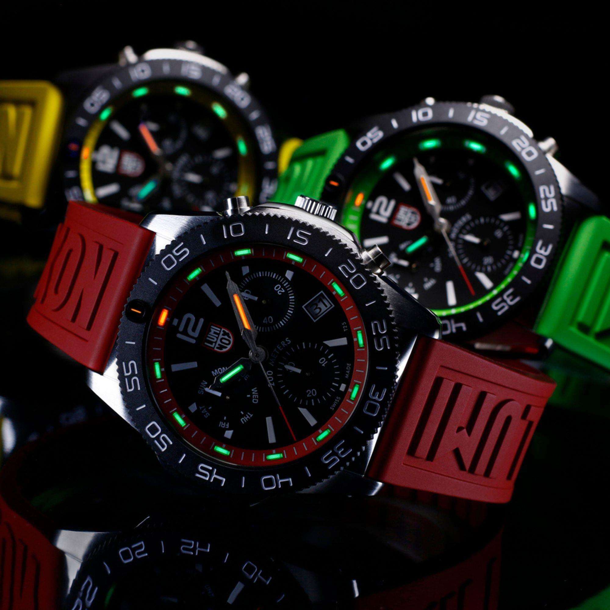 Luminox Pacific Diver Chronograph Red Rubber Strap Men's Watch XS.3155