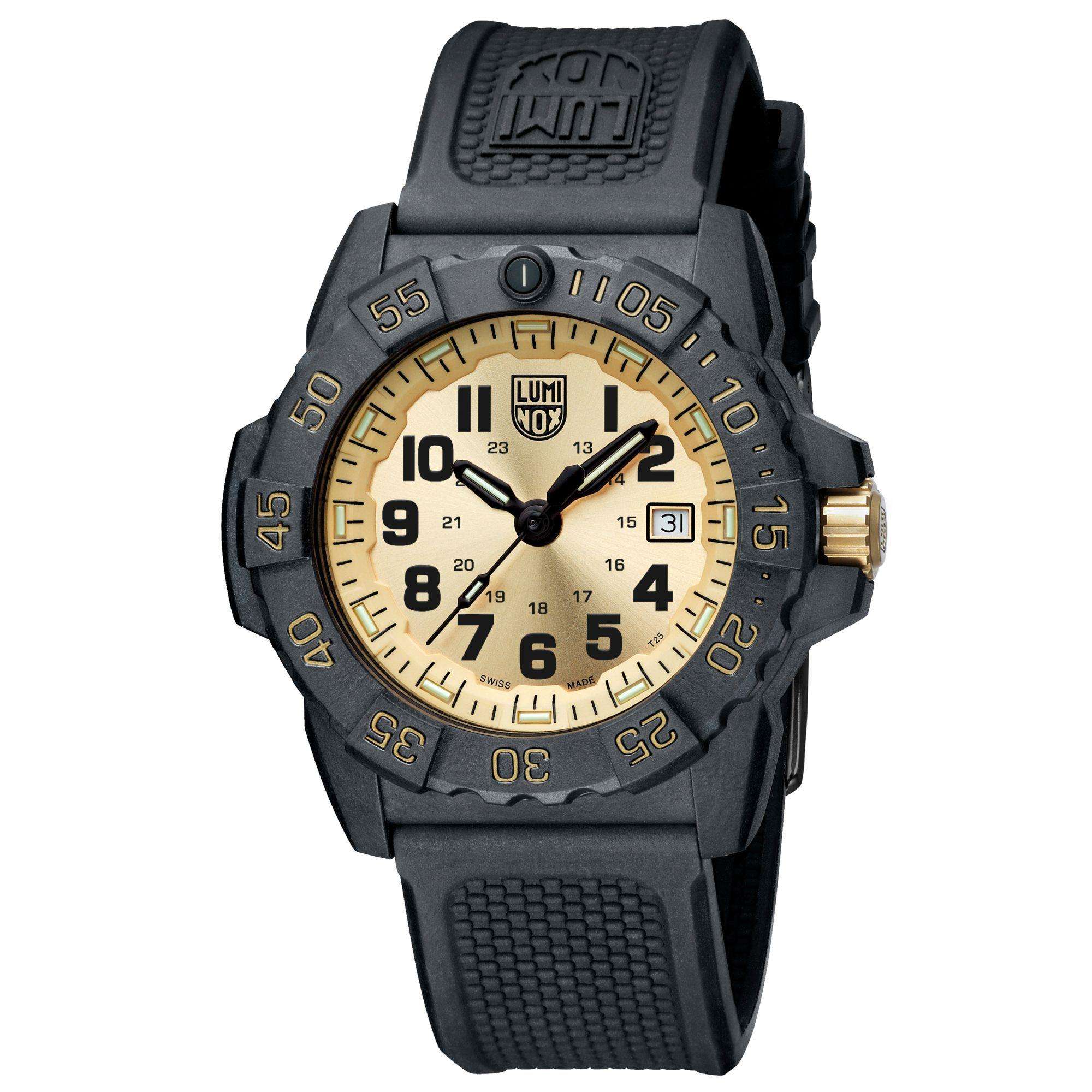 Luminox Navy Seal Gold Dial Limited Edition Rubber Strap Men's Watch XS.3505.GP.SET