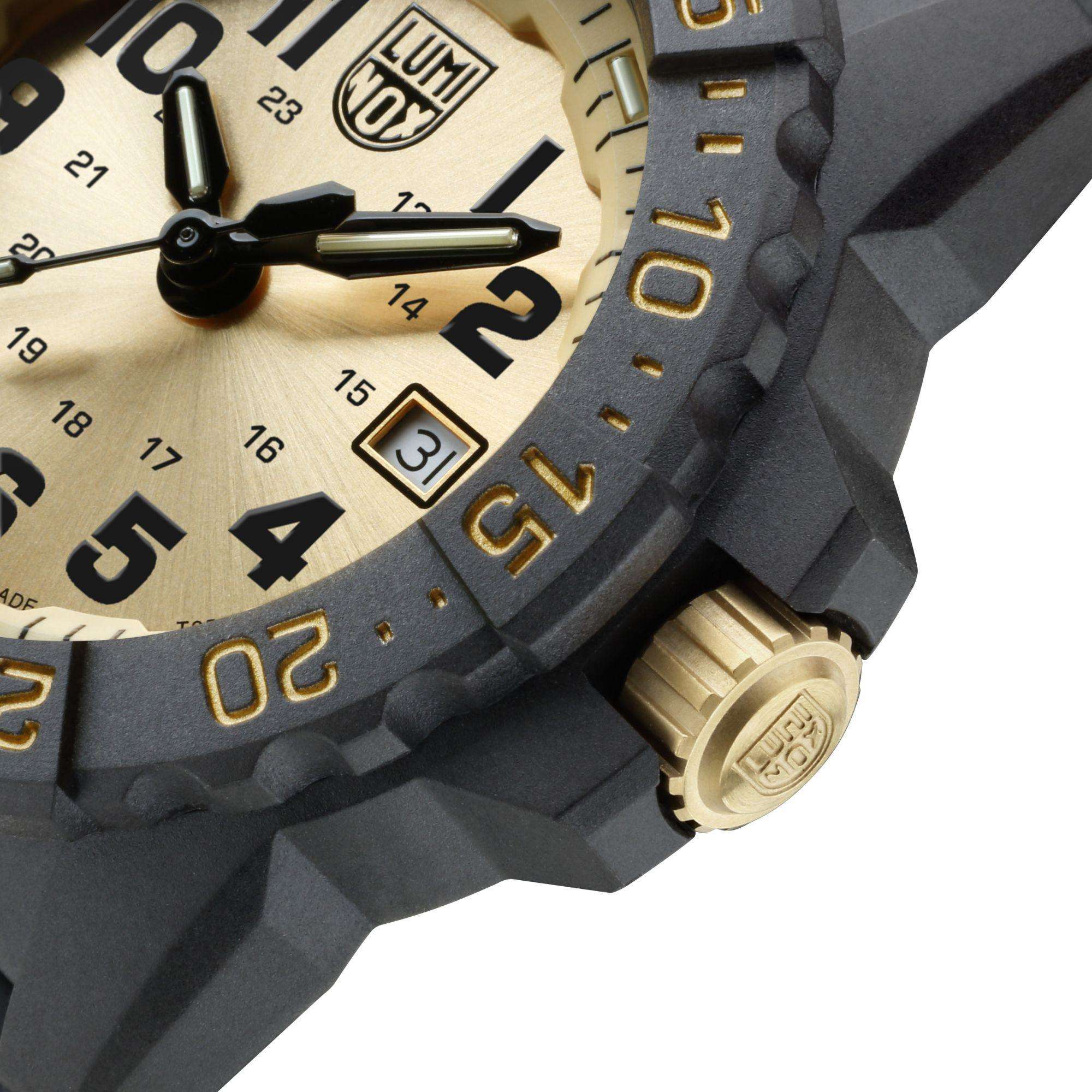 Luminox Navy Seal Gold Dial Limited Edition Rubber Strap Men's Watch XS.3505.GP.SET