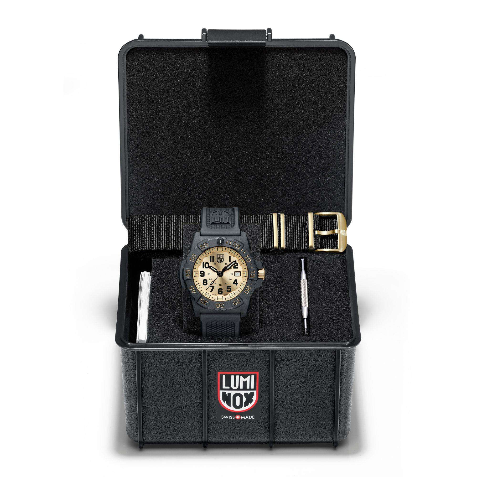 Luminox Navy Seal Gold Dial Limited Edition Rubber Strap Men's Watch XS.3505.GP.SET