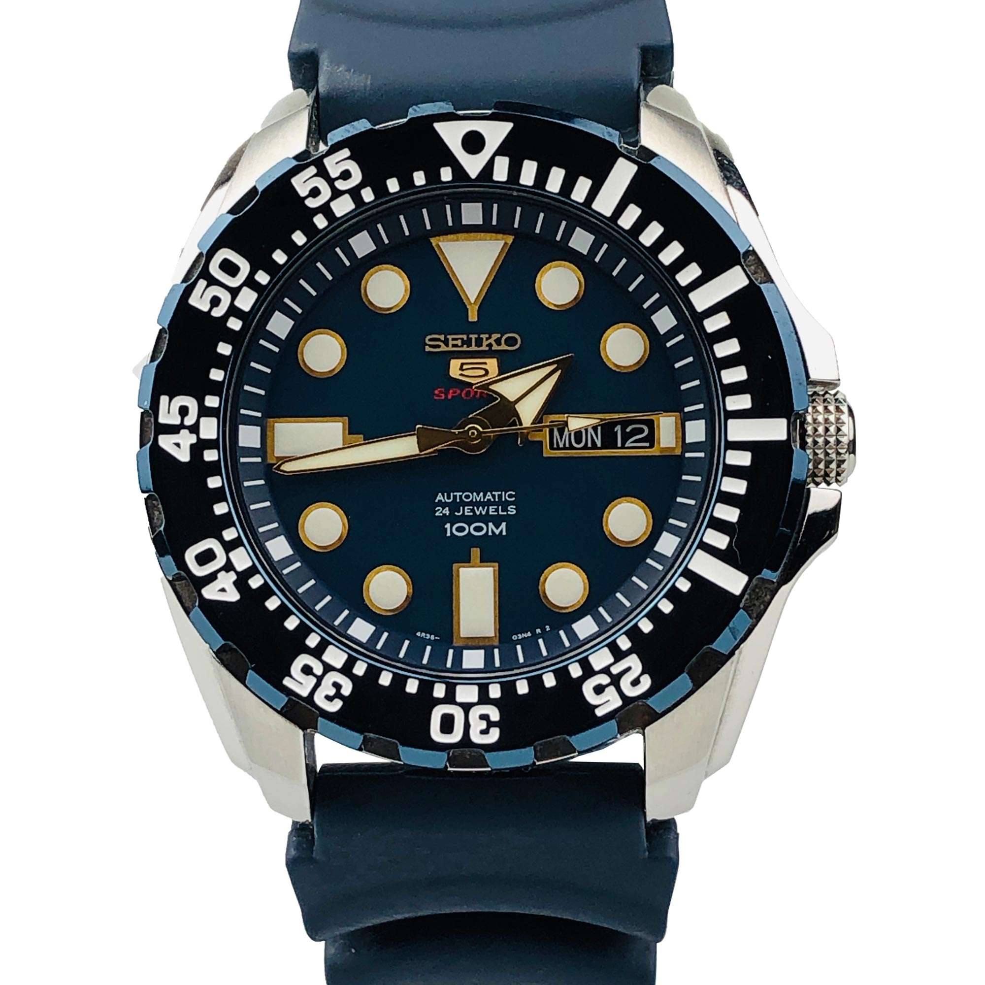 SEIKO SRP605J2 セイコー5 SPORTS モンスター SEIKO Automatic Water Resistant Men's BlueDial Plate SRP605J2