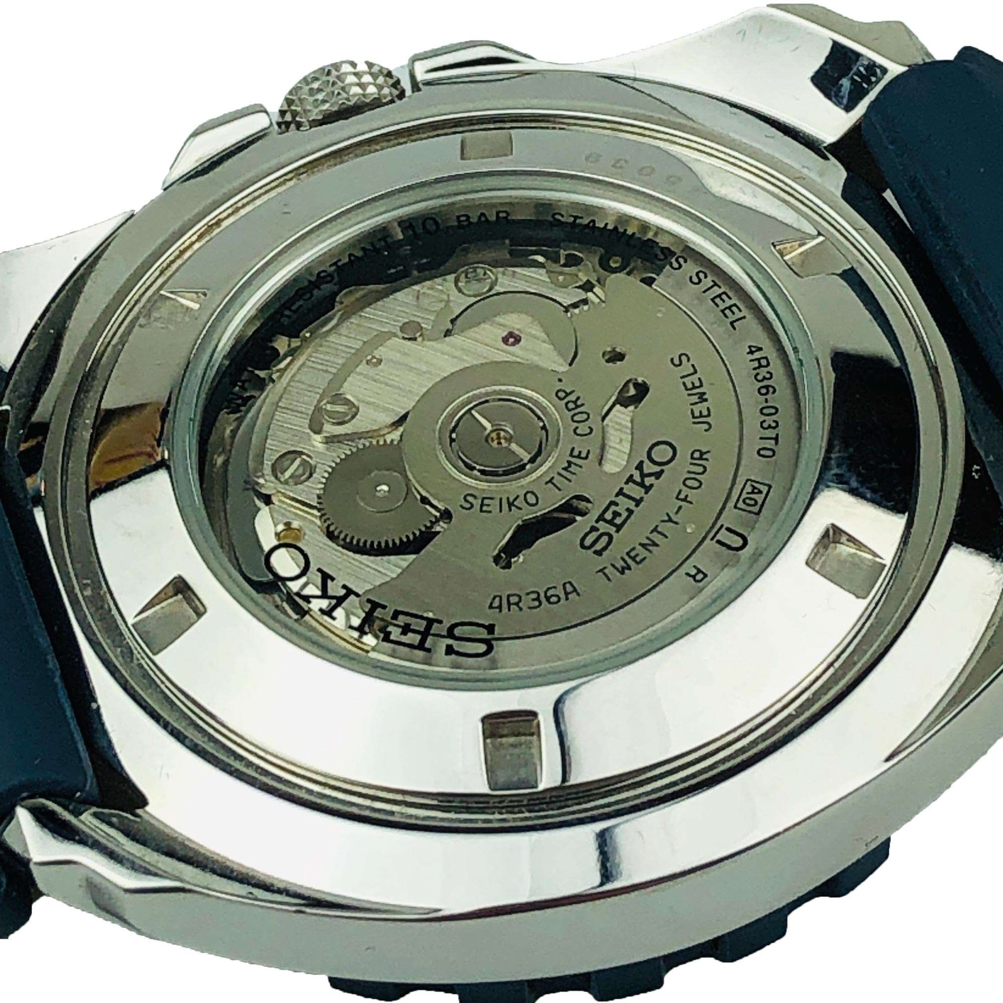 Seiko 5 Sports Automatic  'Blue Monster' Silicone Strap Blue Dial Men's Watch SRP605K2