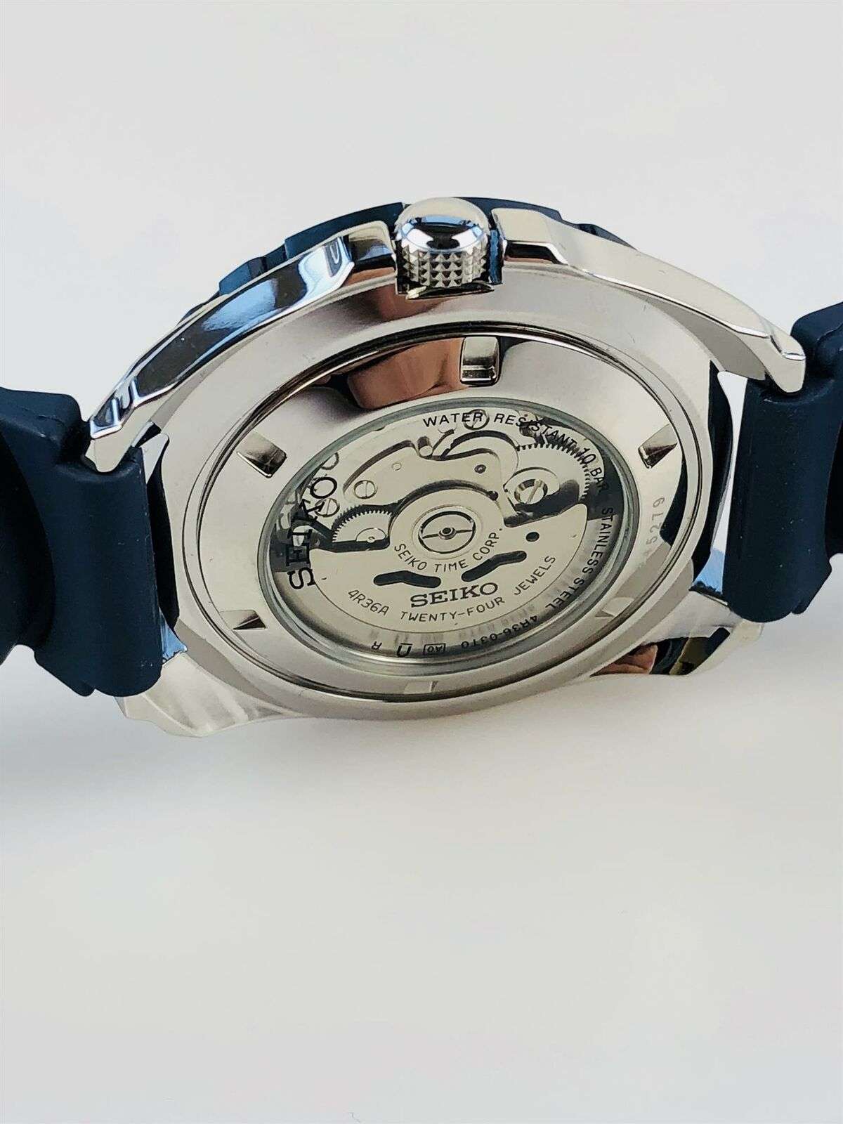 Seiko 5 Sports Automatic  'Blue Monster' Silicone Strap Blue Dial Men's Watch SRP605K2
