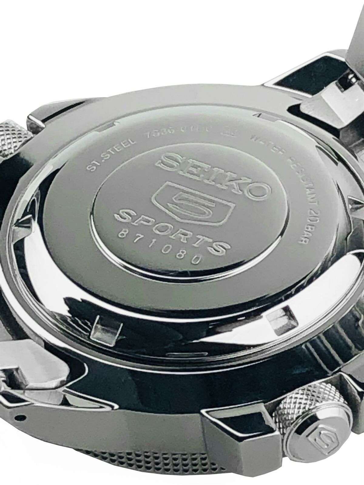 Seiko 5 Sports Land Shark Atlas Automatic Black Dial Steel Men's Watch SKZ211K1