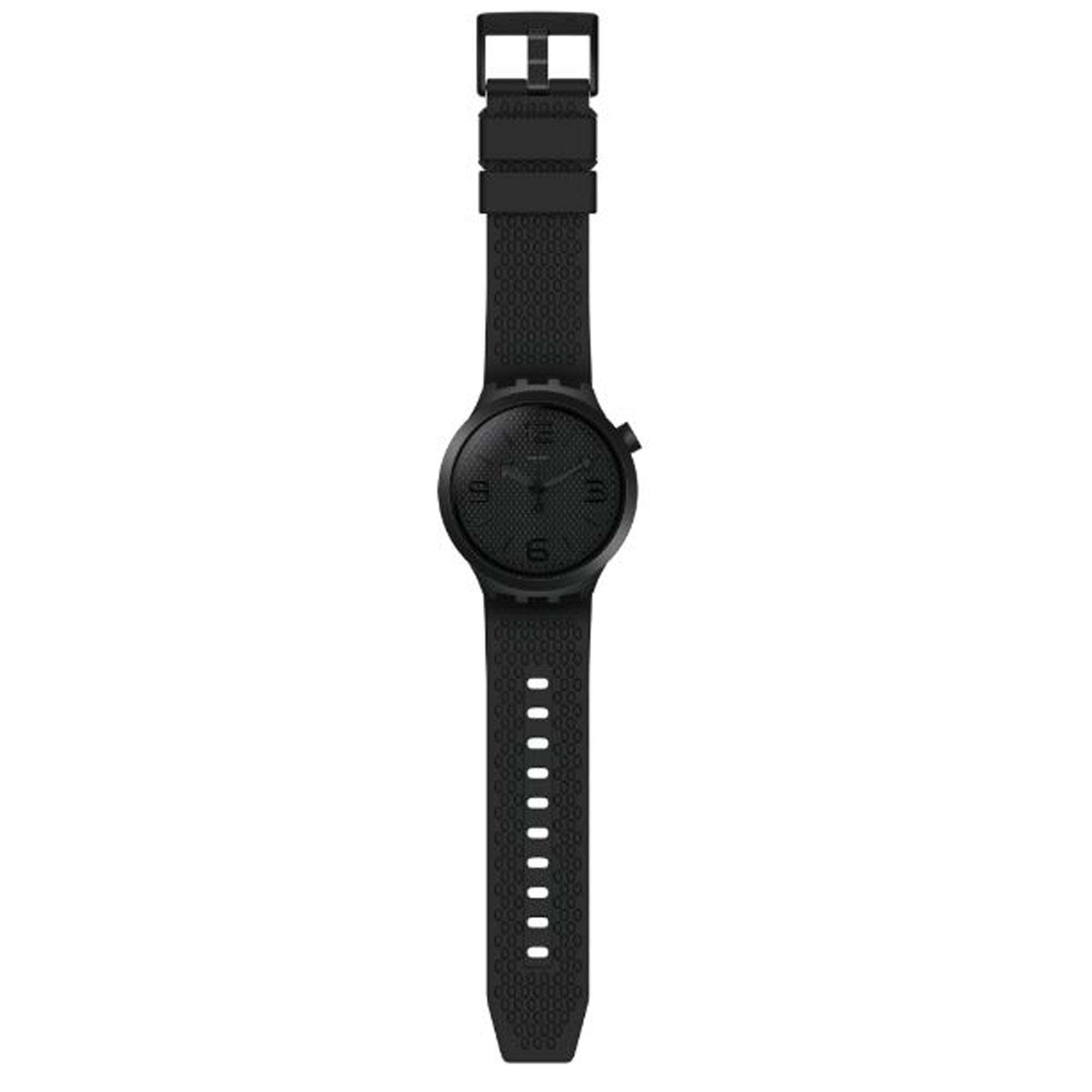 Swatch Big Bold BBBlack Quartz Silicone Black Dial Men's Watch SO27B100