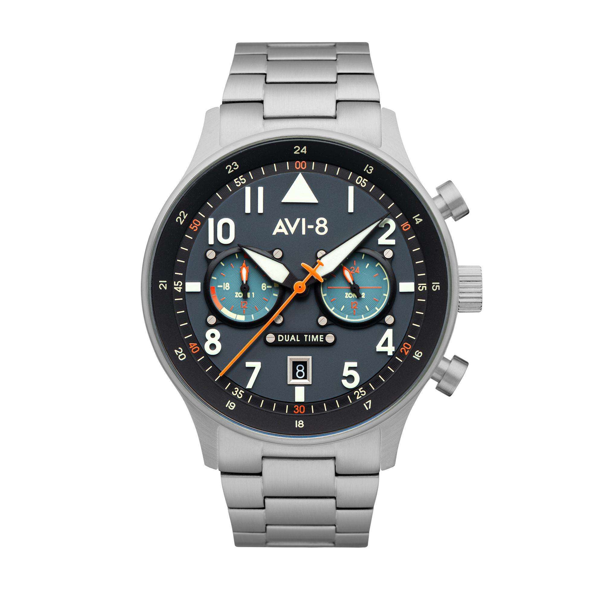 AVI-8 Hawker Hurricane Carey Dual Time Gutersloh Mens Watch AV-4088-22
