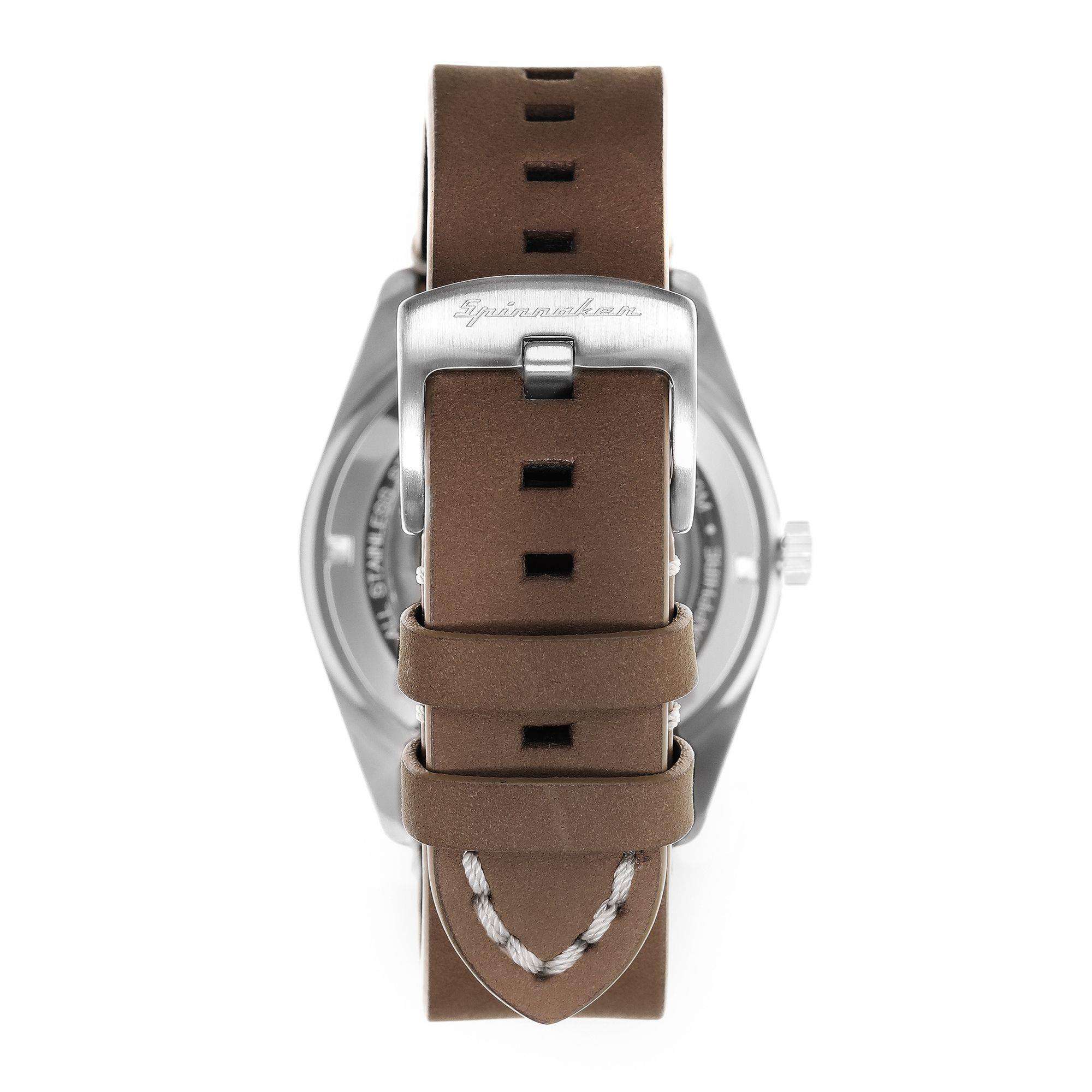 Spinnaker Fleuss Lumber Black Brown Leather Strap Mens Watch SP-5055-01