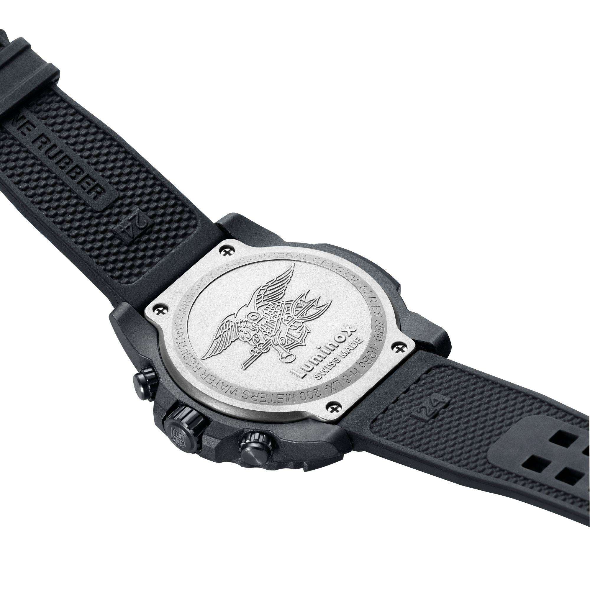Luminox Navy Seal Chrono Black Dial Black Rubber Strap Men's Watch XS.3581.SIS