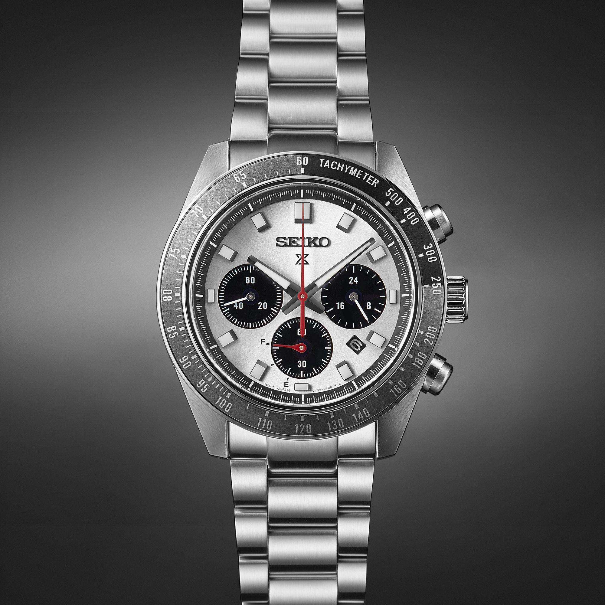 Seiko Prospex Speedtimer Go Large Solar Chronograph Silver Dial Stainless Steel Bracelet Men's Watch SSC911P1