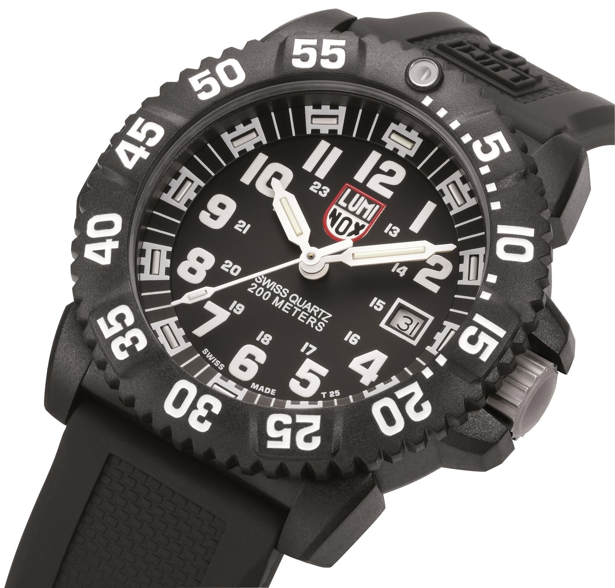 Luminox Original Navy SEAL 3000 Series Black CARBONOX Case And Rubber Strap Black Dial Men's Watch XS.3051.F