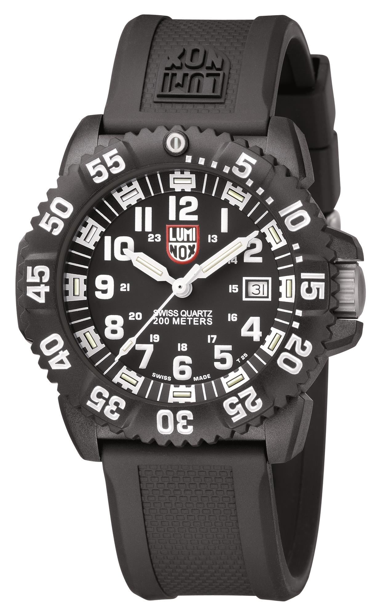 Luminox Original Navy SEAL 3000 Series Black CARBONOX Case And Rubber Strap Black Dial Men's Watch XS.3051.F