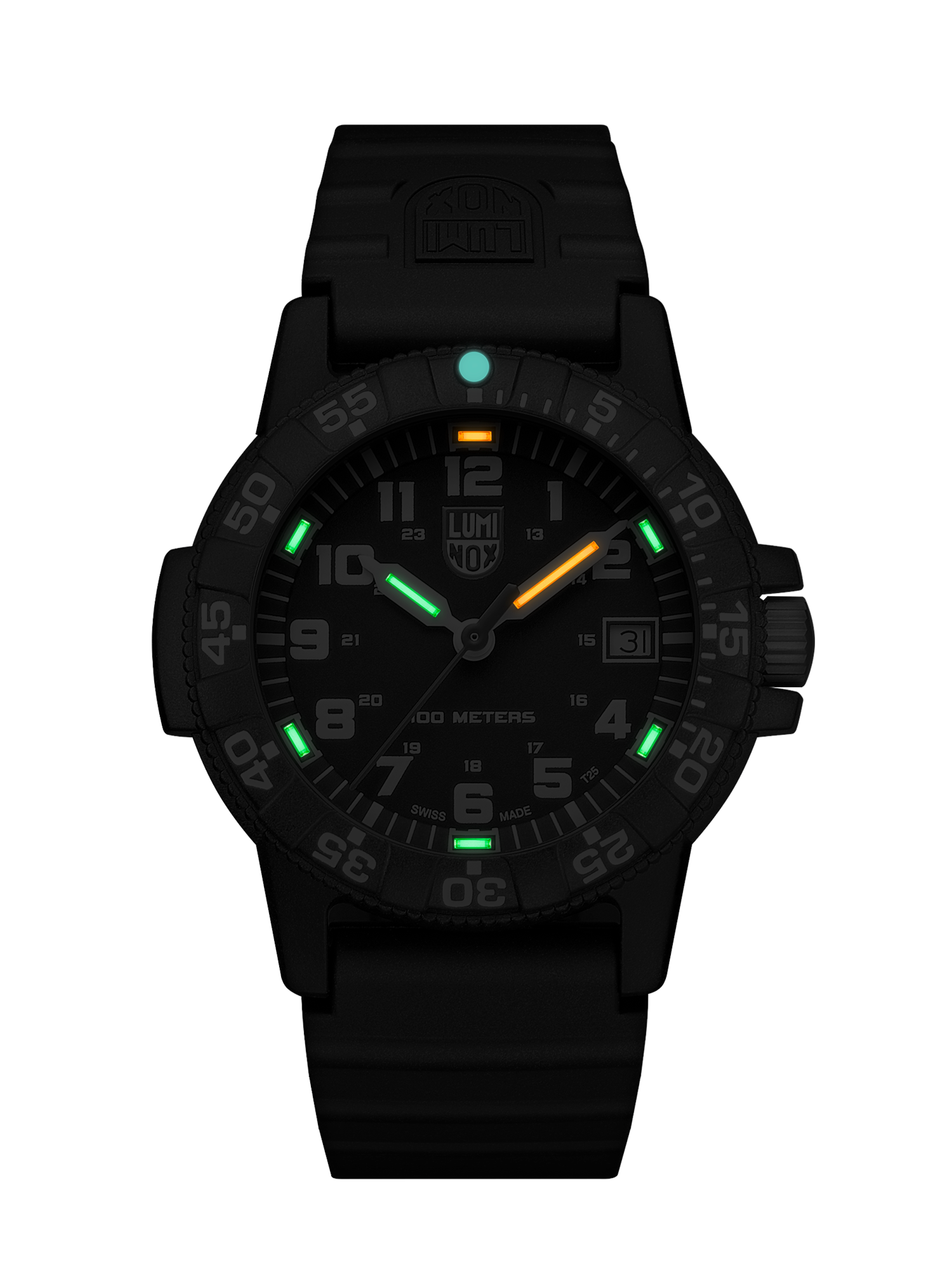Luminox Sea Turtle Series 0300 Black CARBONOX Black Dial Silicone Strap Unisex Watch XS.0301.L