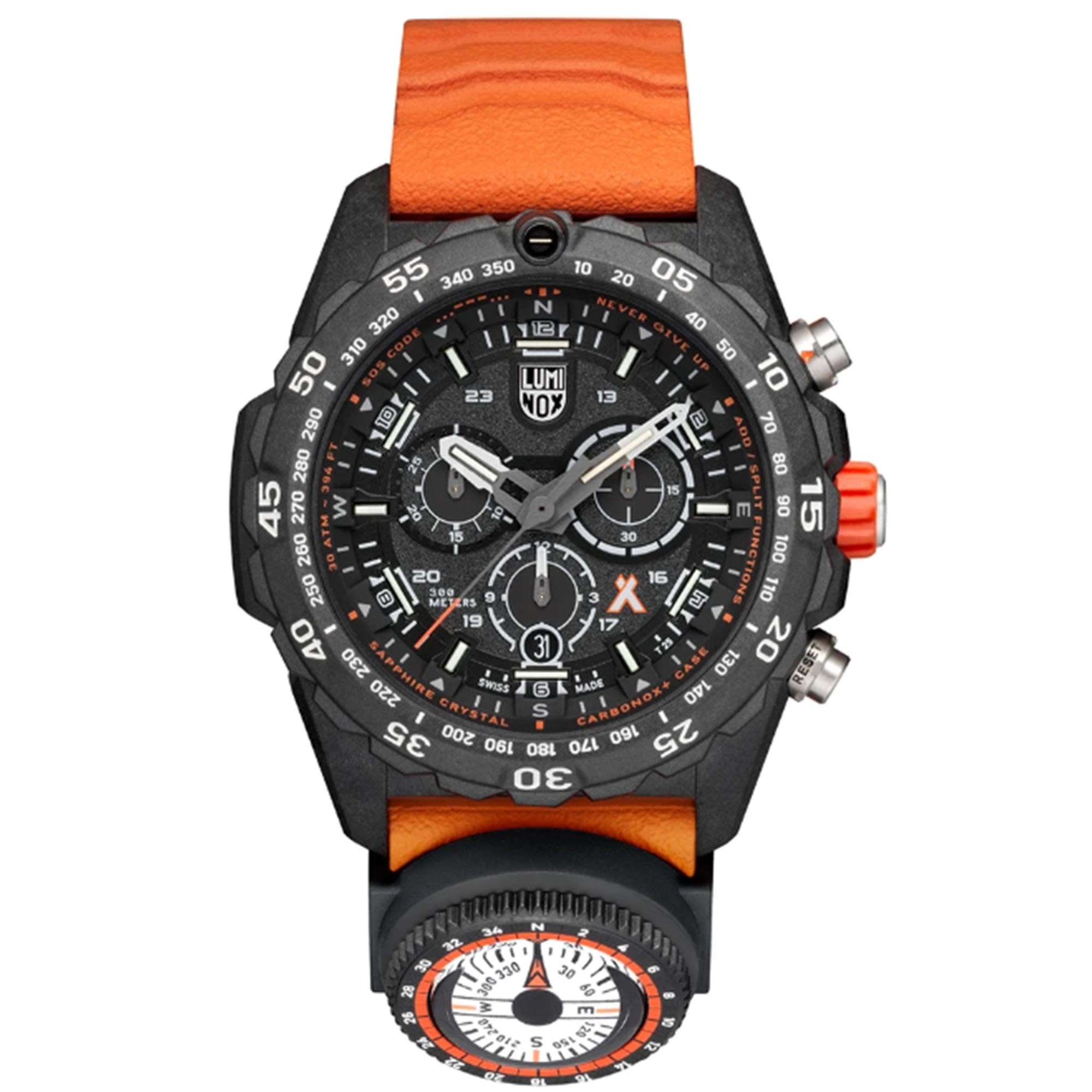 Luminox x Bear Grylls Survival MASTER 3749 Series Quartz Black Dial Rubber Strap Men's Watch XB.3749