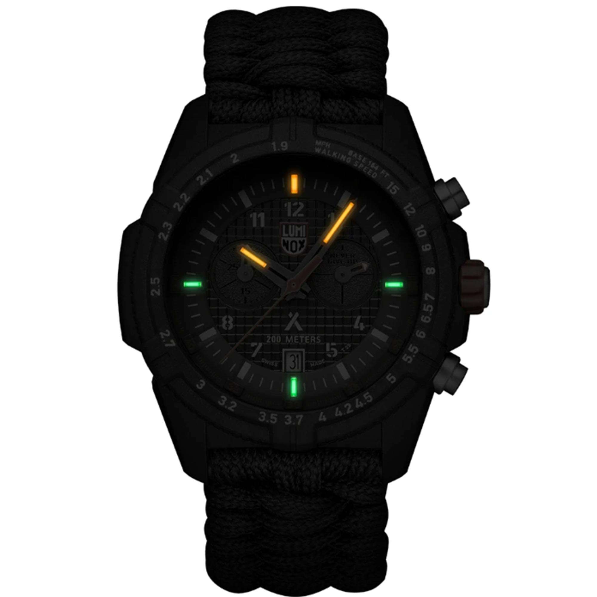 Luminox Bear Grylls Survival Land Series Quartz Green Dial Black Textile Strap Men's Watch XB.3797.KM