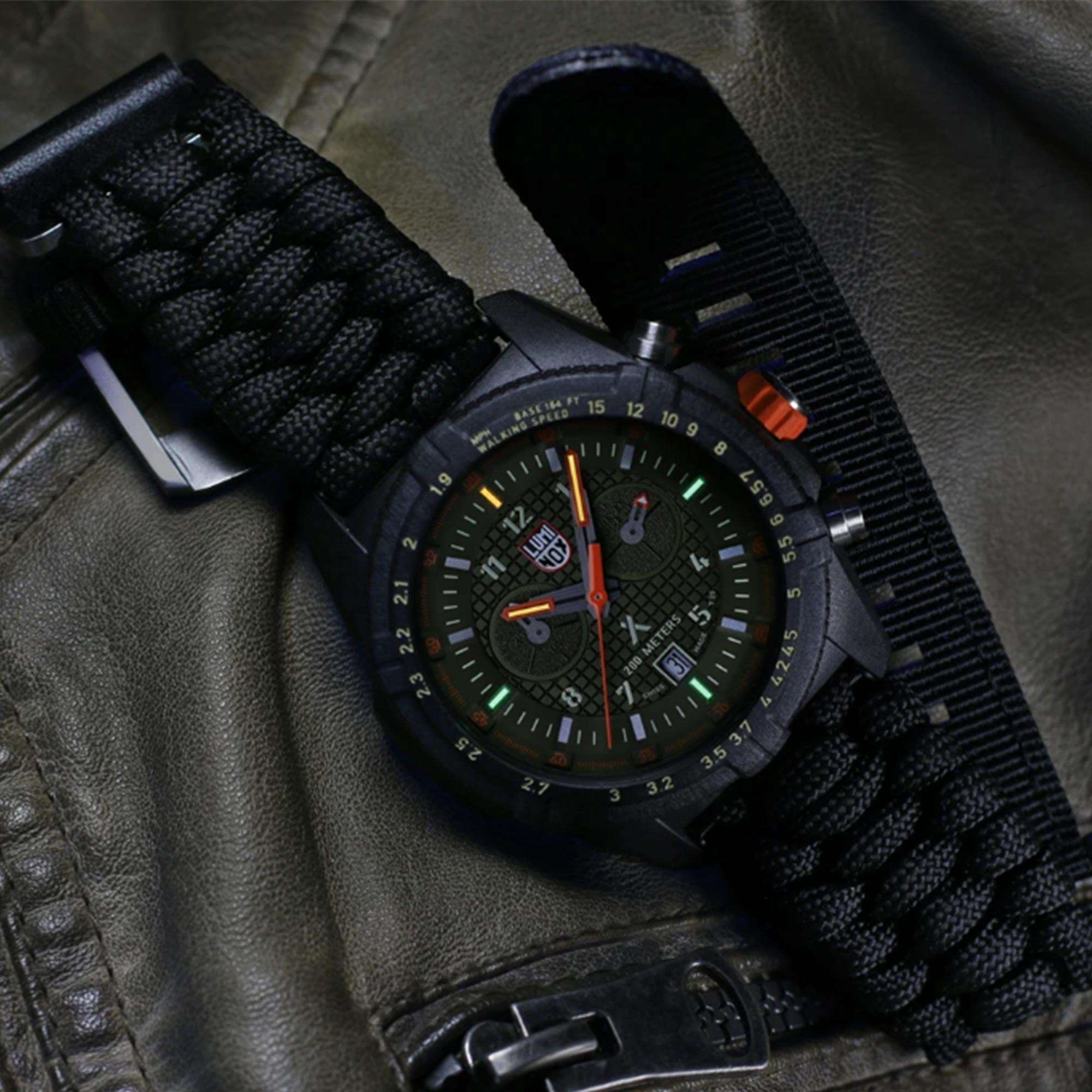 Luminox Bear Grylls Survival Land Series Quartz Green Dial Black Textile Strap Men's Watch XB.3797.KM