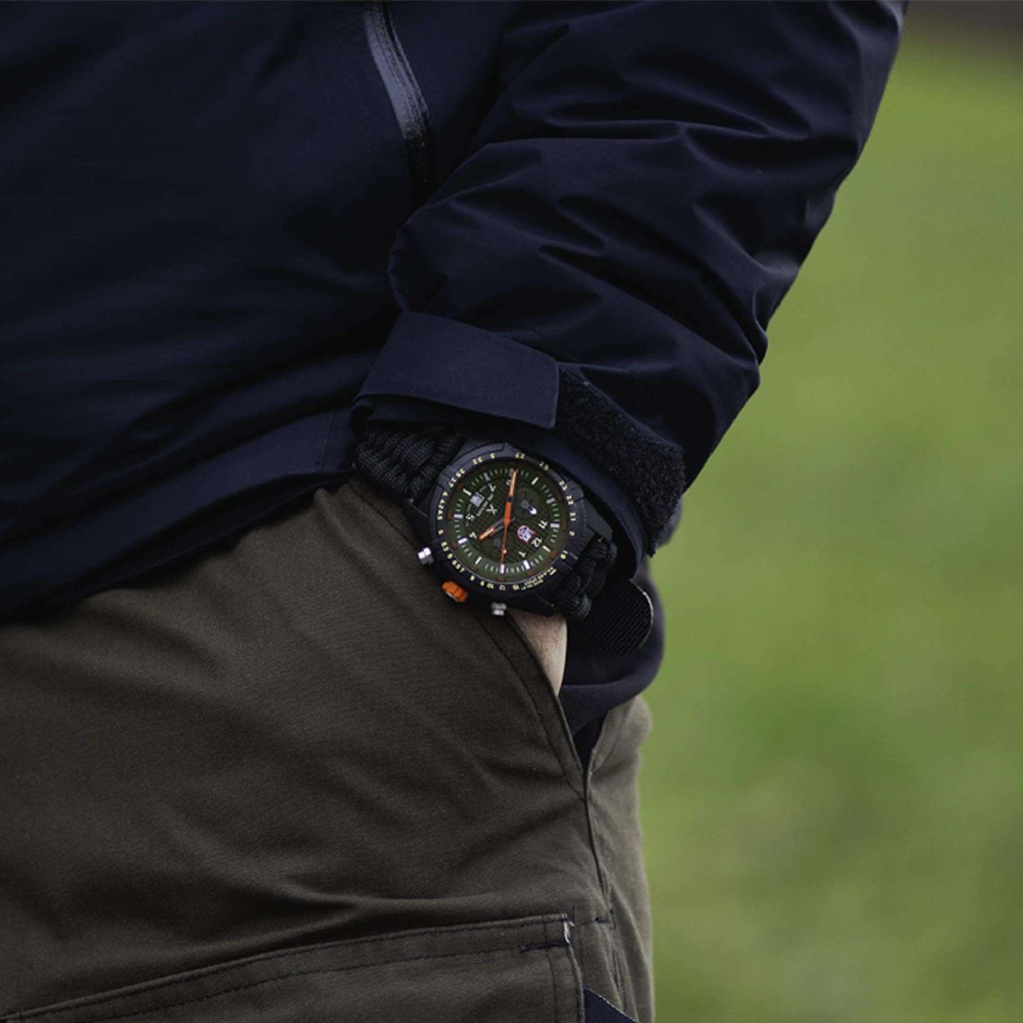 Luminox Bear Grylls Survival Land Series Quartz Green Dial Black Textile Strap Men's Watch XB.3797.KM