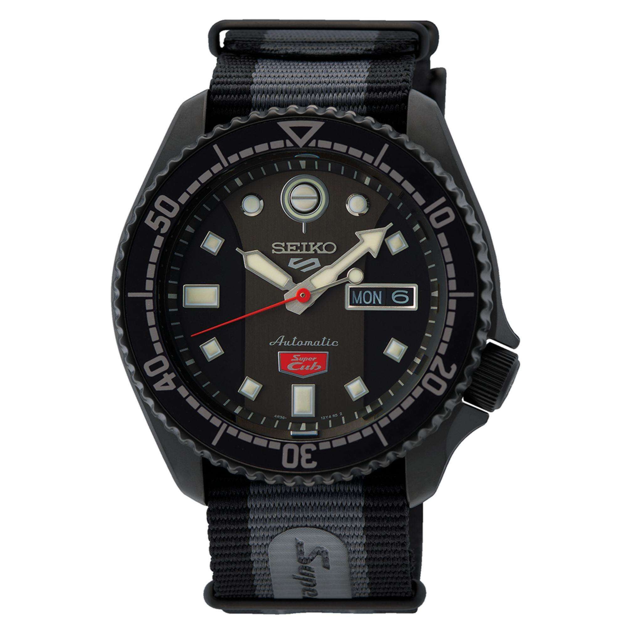 Seiko 5 Sports Limited Edition Honda "Super Cub" Grey Dial Grey Nato Strap Men's Watch SRPJ75K1