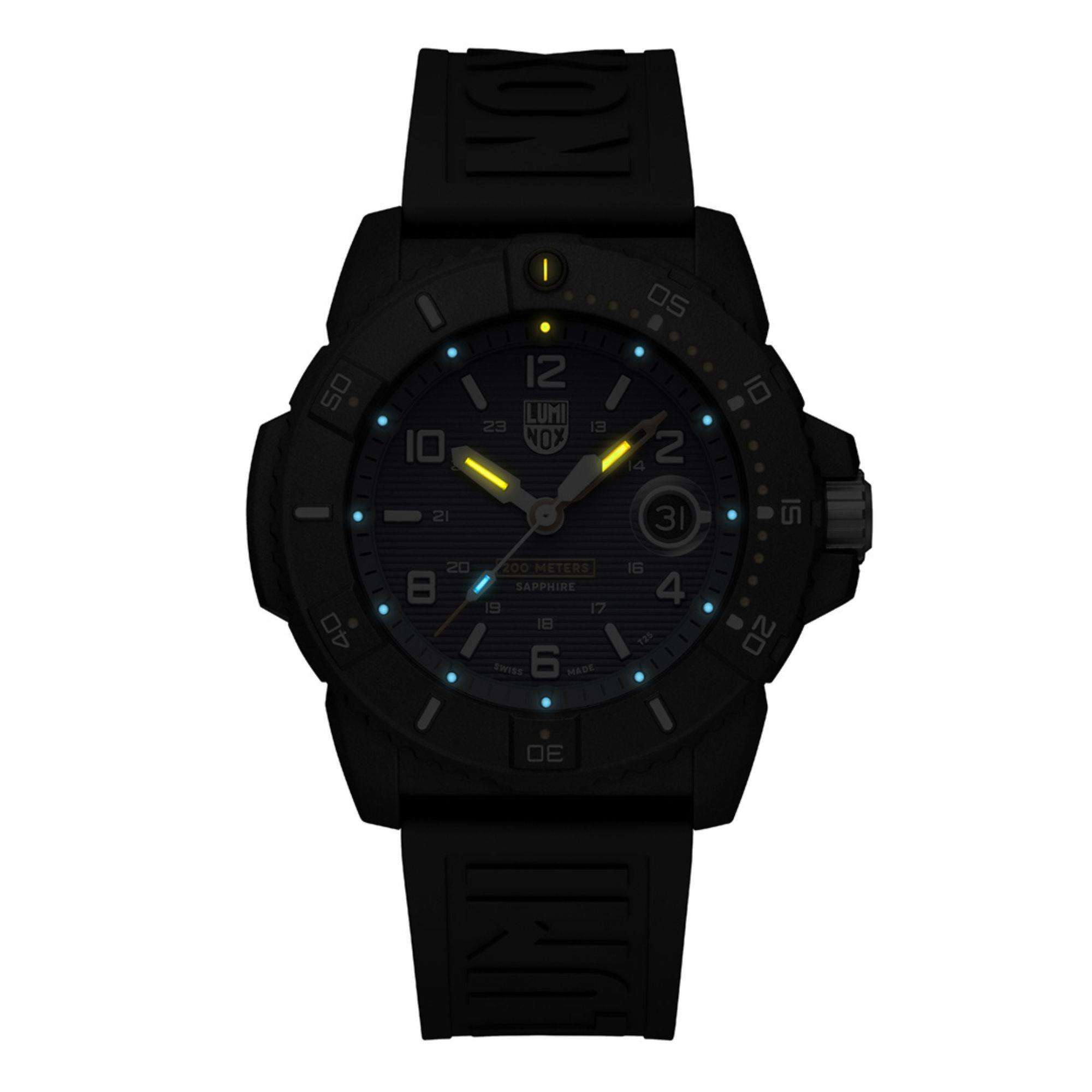 Luminox Navy Seal 3600 Series Blue Dial Black Silicone Strap Men's Watch XS.3602.NSF