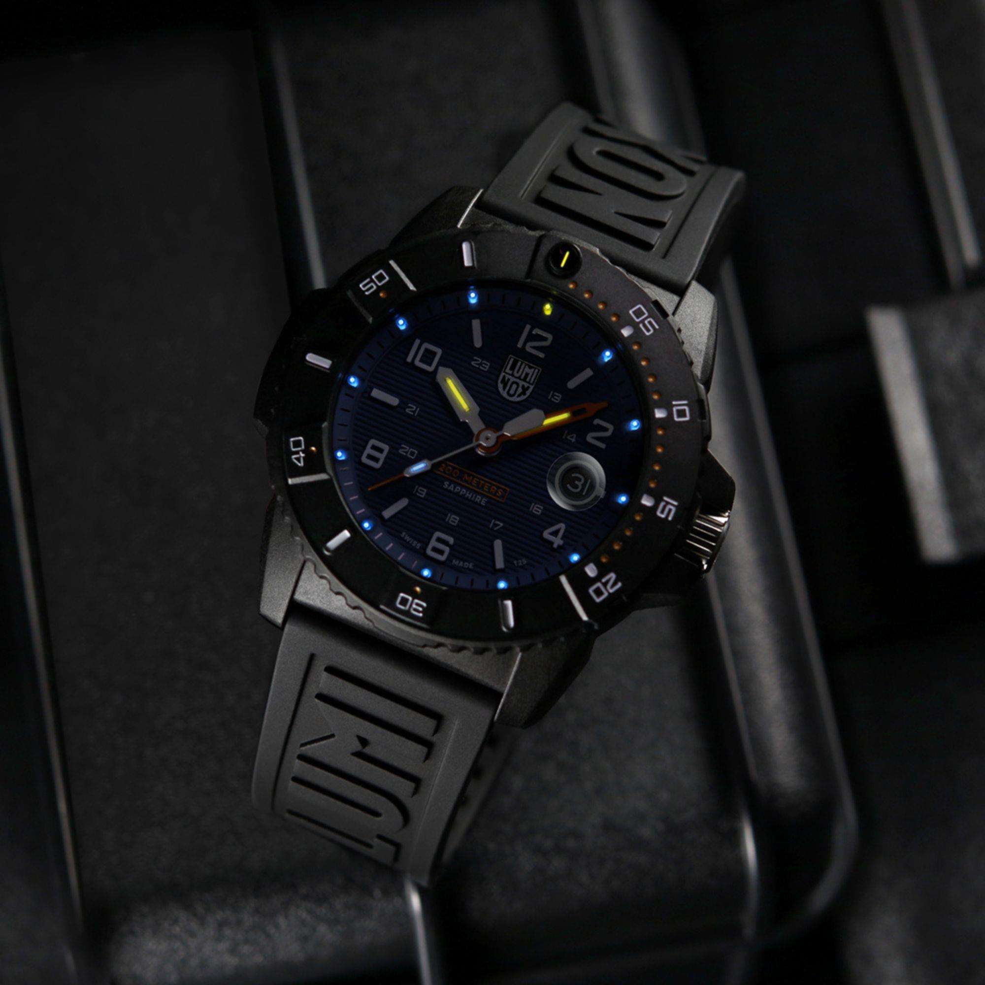 Luminox Navy Seal 3600 Series Blue Dial Black Silicone Strap Men's Watch XS.3602.NSF