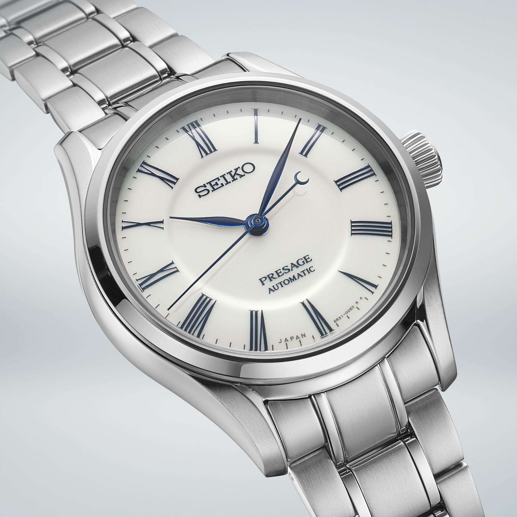 Seiko Presage "Hakuji" Arita Porcelain Dial Stainless Steel Bracelet Men's Watch SPB293J1