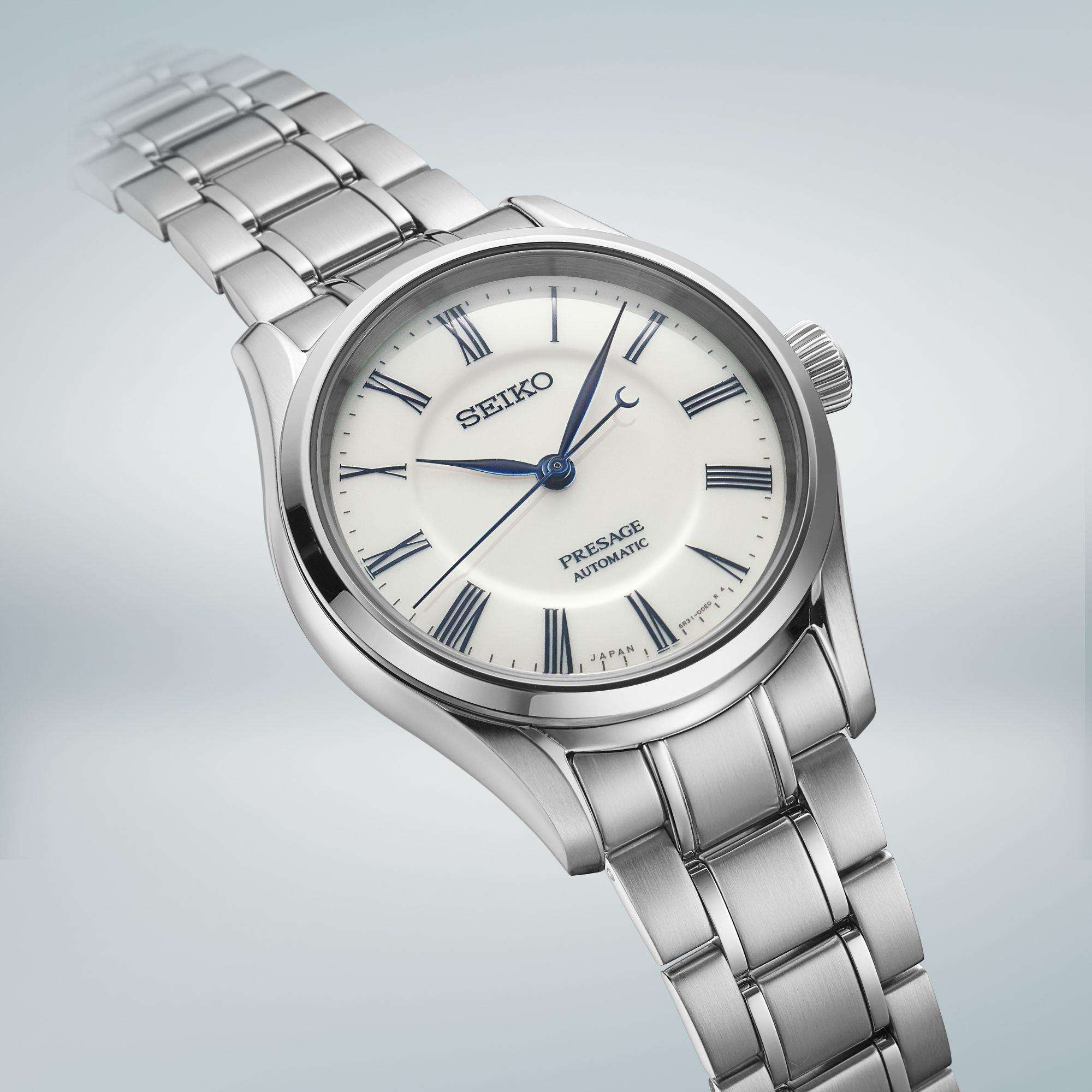 Seiko Presage "Hakuji" Arita Porcelain Dial Stainless Steel Bracelet Men's Watch SPB293J1