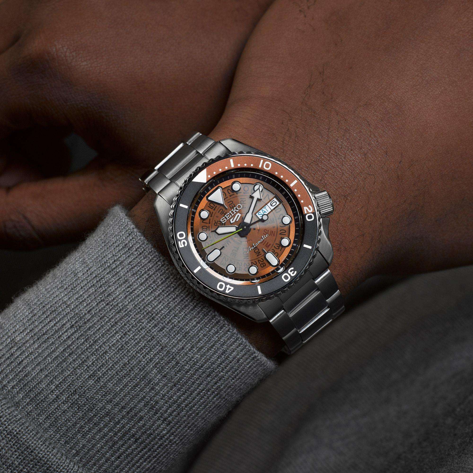 Seiko 5 Sports Automatic Skeleton Dial Stainless Steel Men's Watch SRPJ47K1