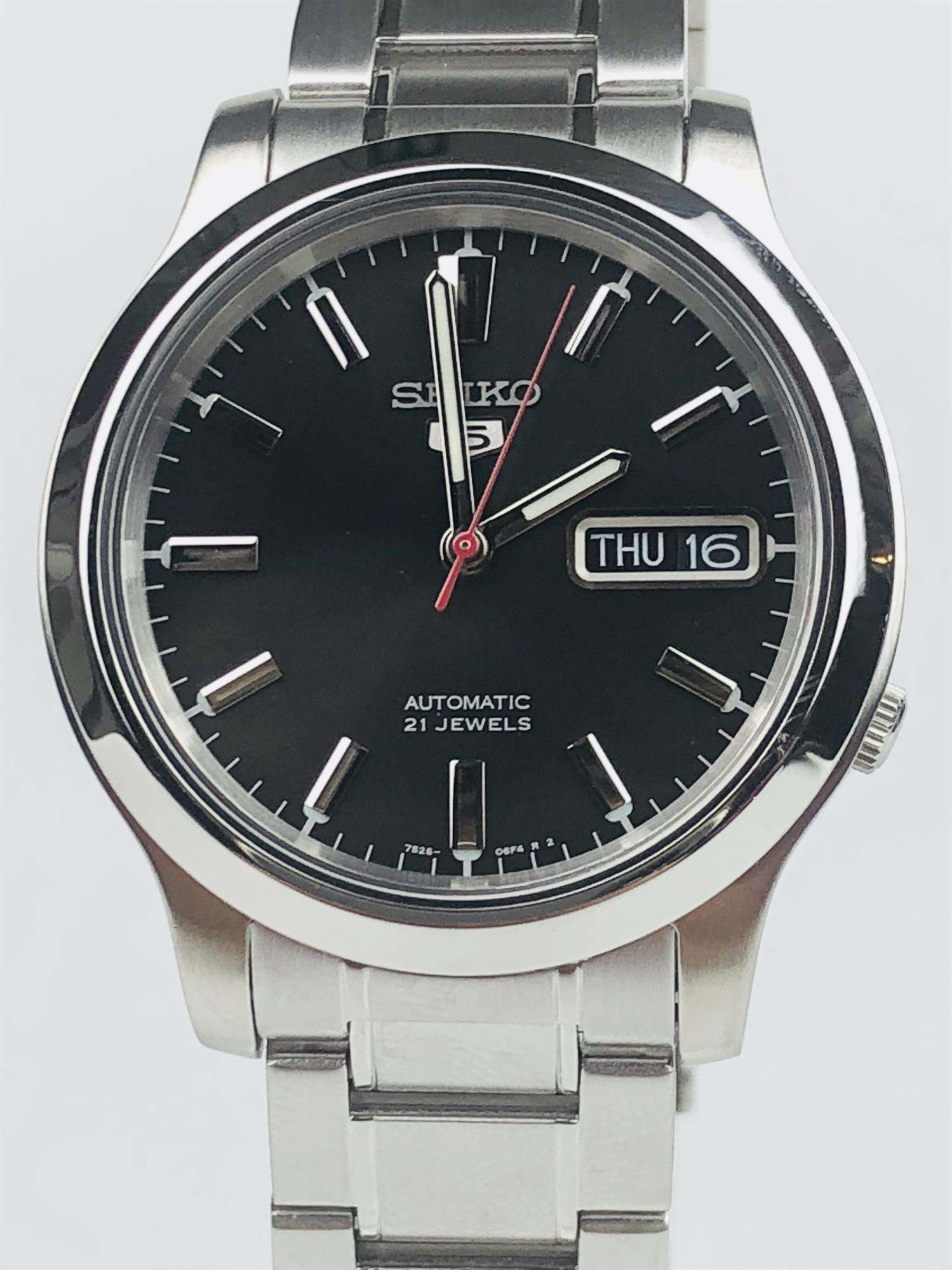 Seiko 5 Automatic Black Dial Stainless Steel Men's Watch SNK795K1