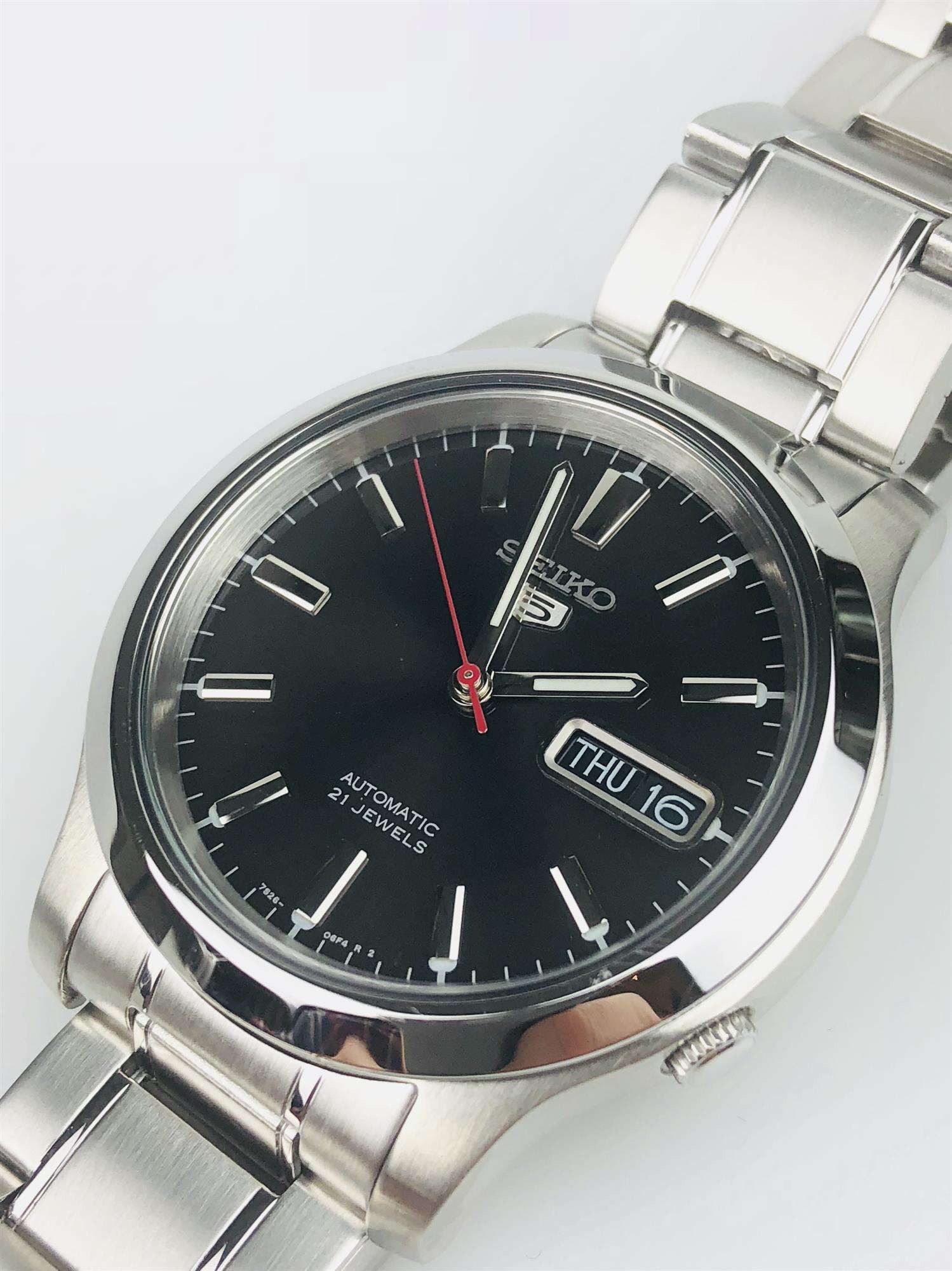 Seiko 5 Automatic Black Dial Stainless Steel Men's Watch SNK795K1