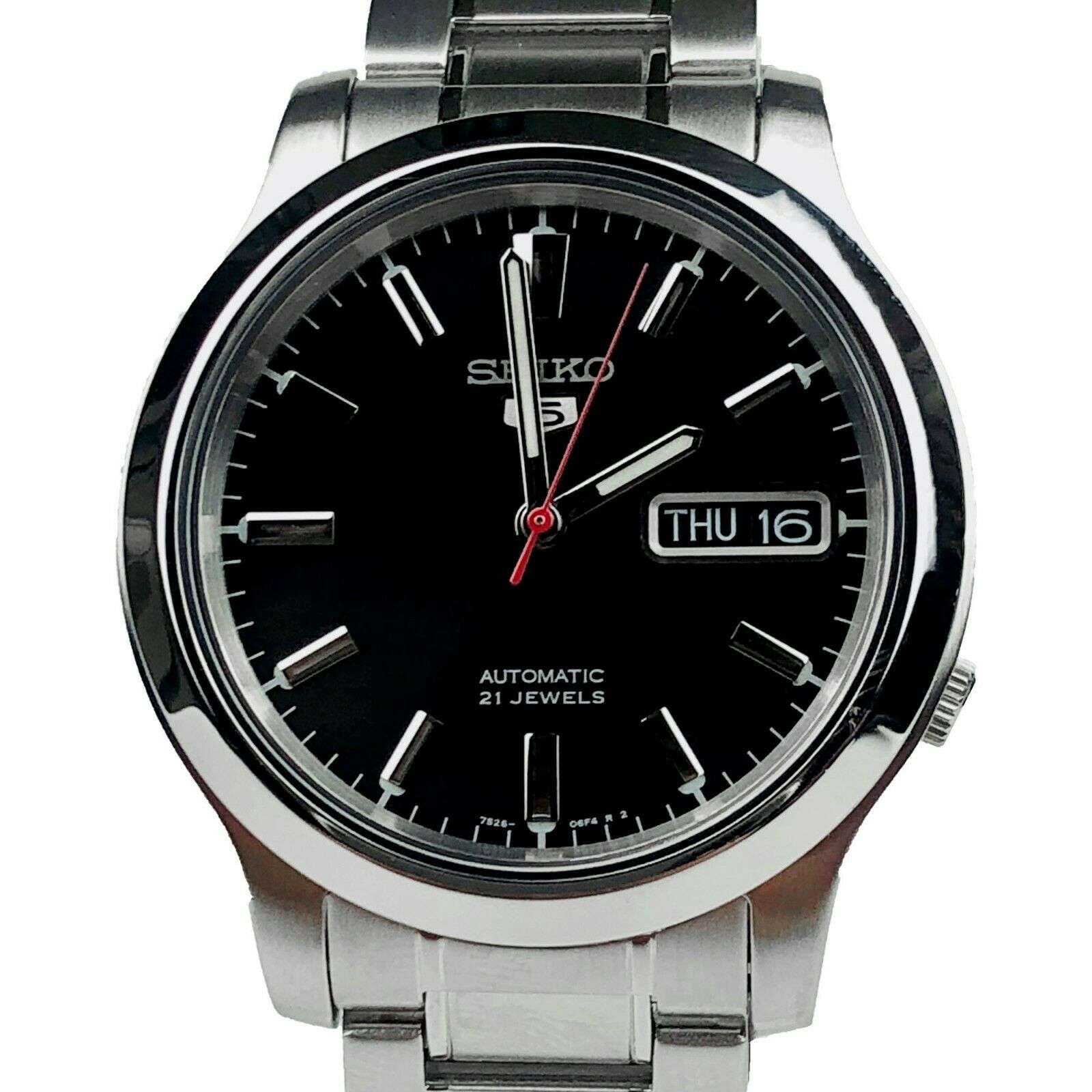 Seiko 5 Automatic Black Dial Stainless Steel Men's Watch SNK795K1