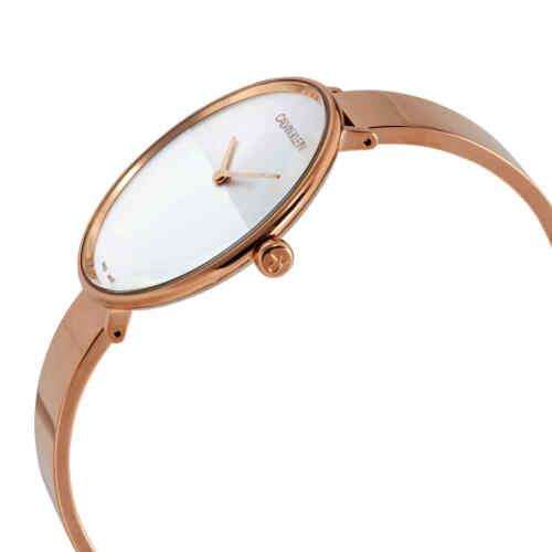 Calvin Klein Quartz White Dial Bronze Bracelet Ladies Watch K7A23646