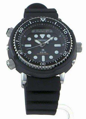 Seiko Prospex 'Arnie' Predator Solar 'Tuna' Black Dial Men's Watch SNJ025P1