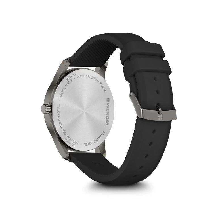 Wenger City Sport Black Dial Black Silicone Strap Men's Watch 01.1441.135