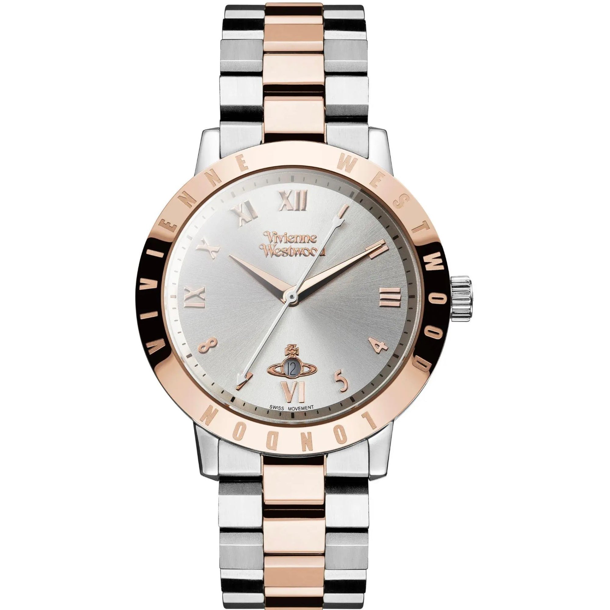 Vivienne Westwood Bloomsbury Quartz Silver Dial Two Tone Rose Gold Silver Ladies Watch VV152RSSL