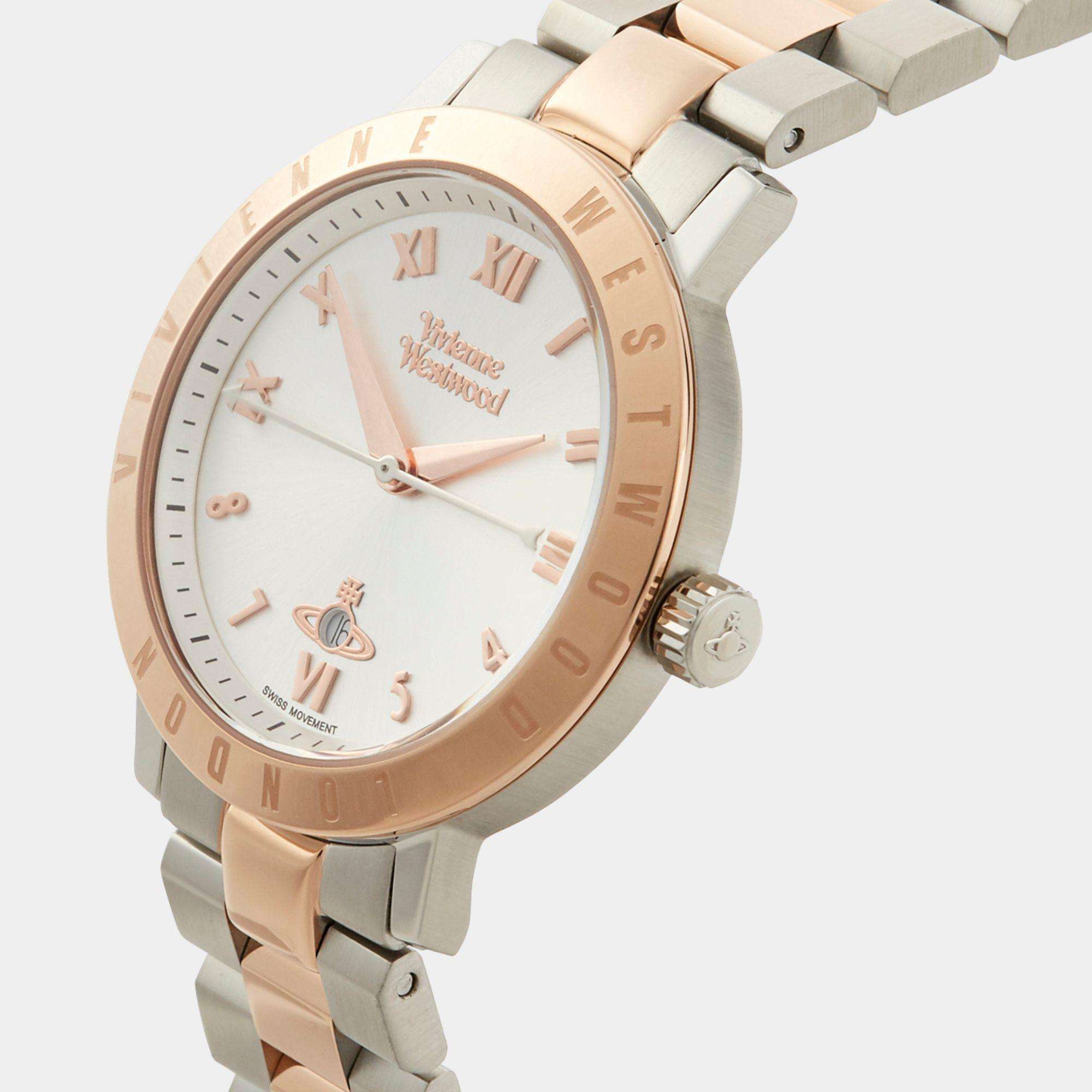 Vivienne Westwood Bloomsbury Quartz Silver Dial Two Tone Rose Gold Silver Ladies Watch VV152RSSL