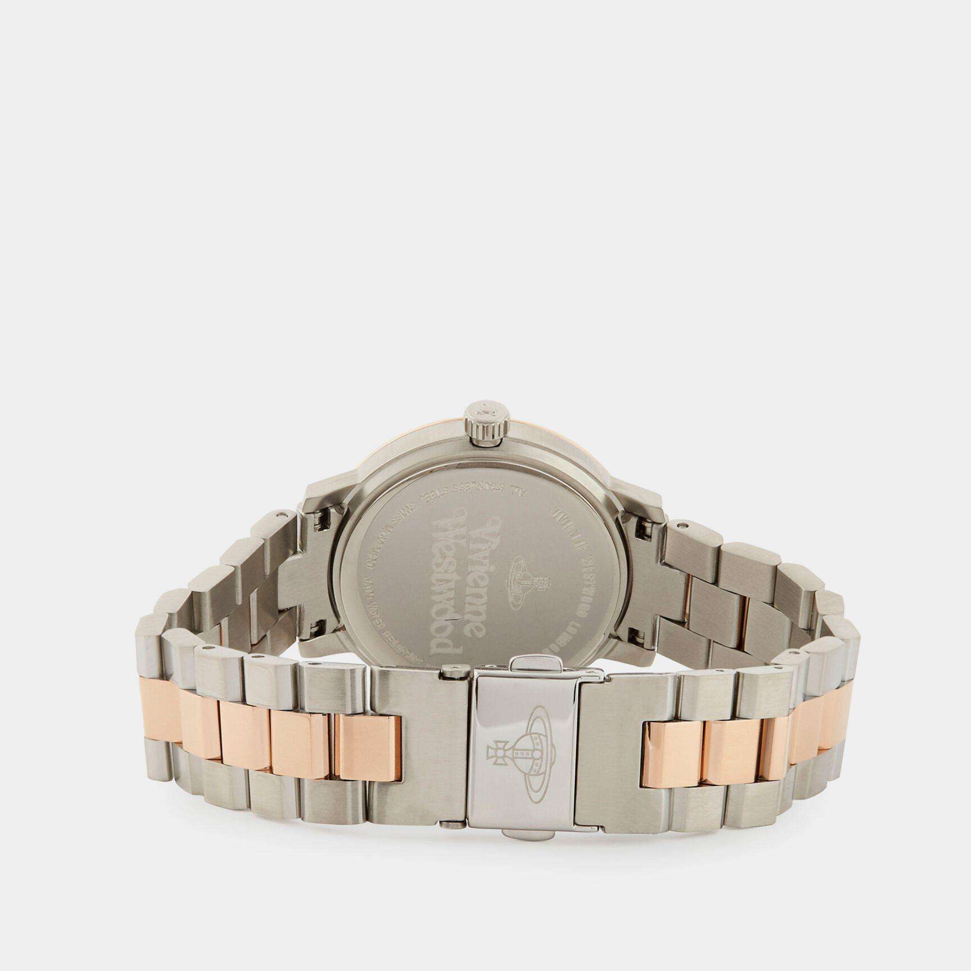 Vivienne Westwood Bloomsbury Quartz Silver Dial Two Tone Rose Gold Silver Ladies Watch VV152RSSL