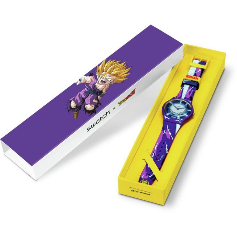 Swatch Dragon Ball Z Gohan Blue Dial Silicone Strap Unisex Watch SUOZ345