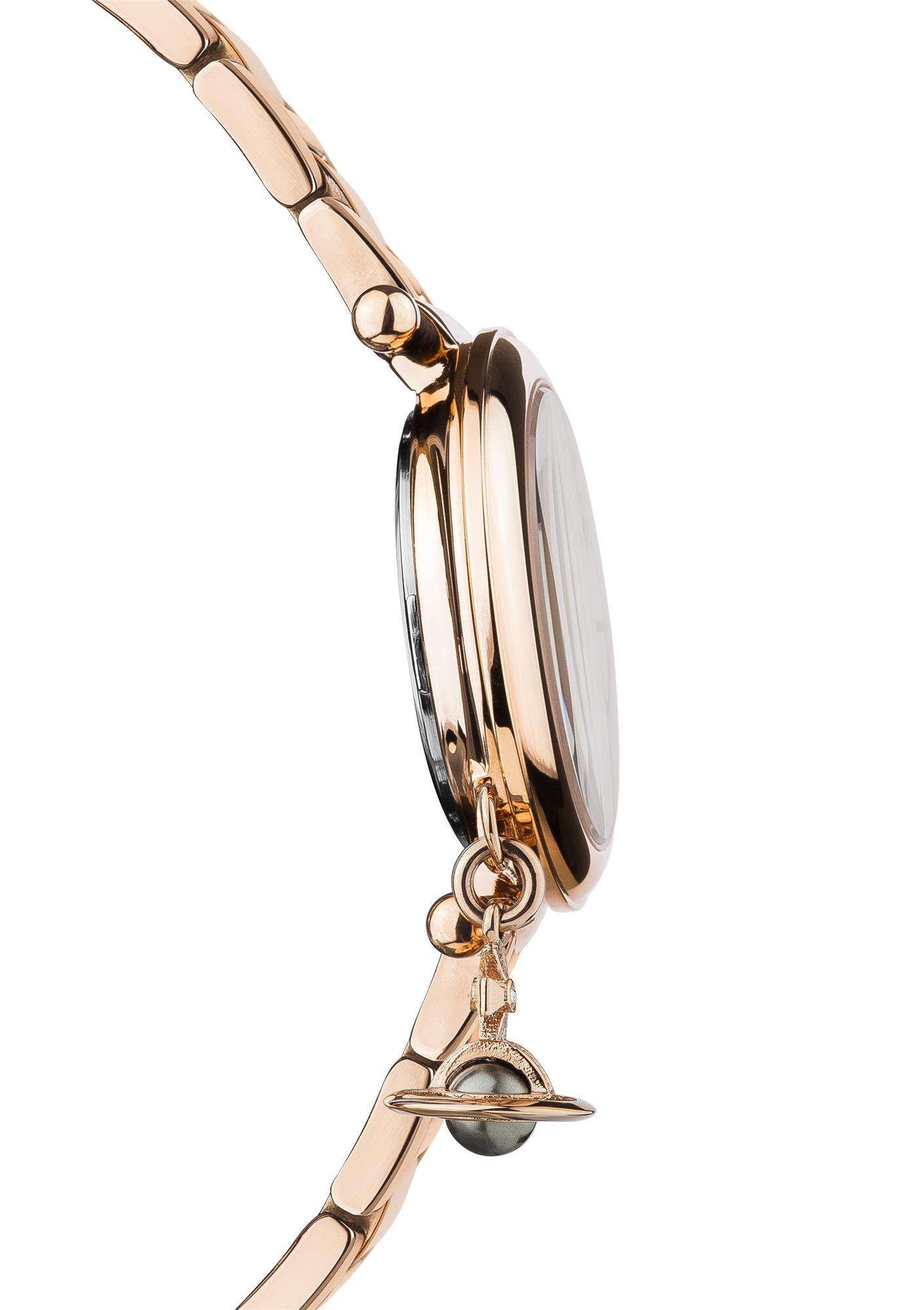 Viivienne Westwood Mother Orb Brown Dial Rose Gold Stainless Steel Bracelet Ladies Watch VV006PBRRS