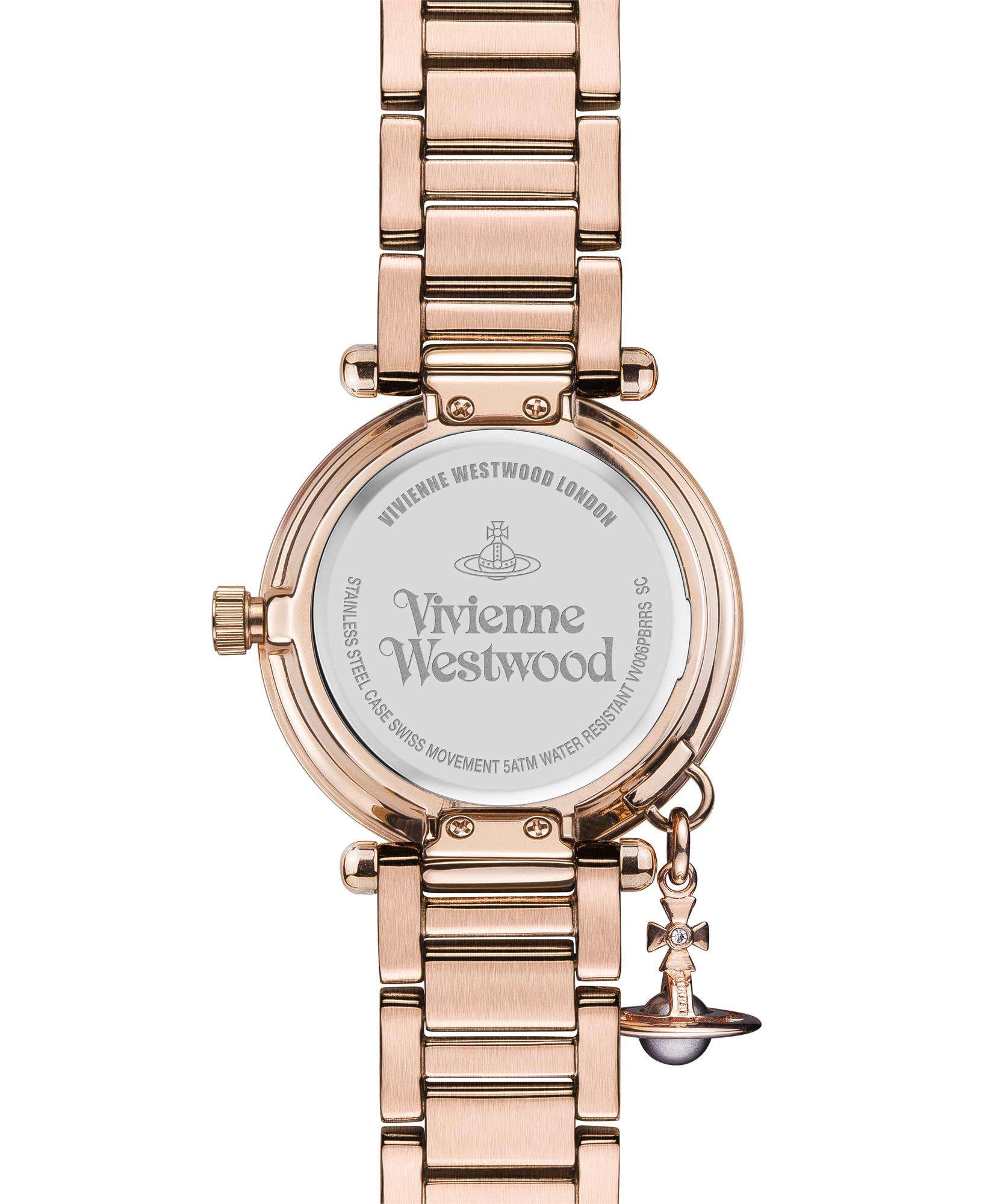 Viivienne Westwood Mother Orb Brown Dial Rose Gold Stainless Steel Bracelet Ladies Watch VV006PBRRS
