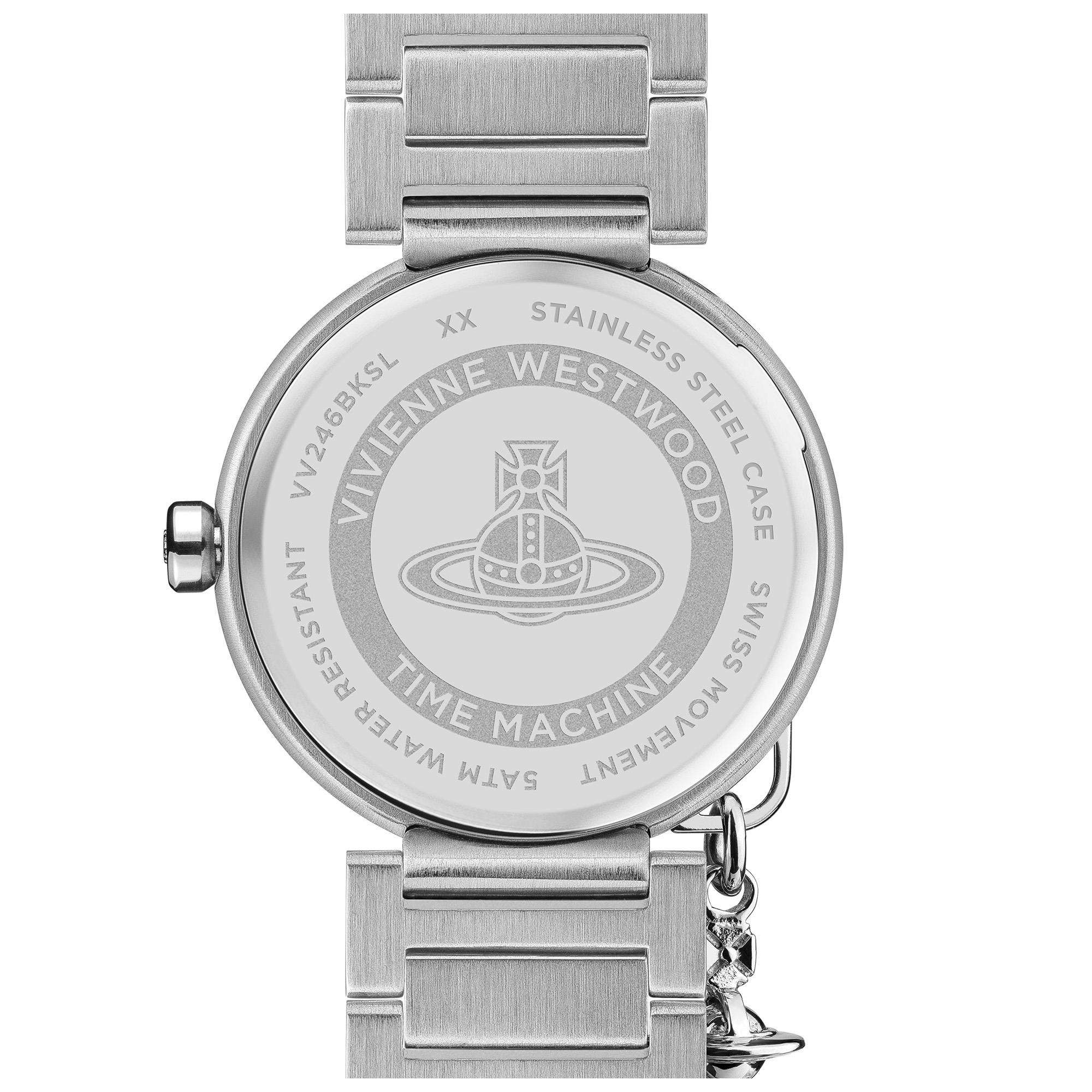 Vivienne Westwood Poplar Black Dial Stainless Steel Bracelet Ladies Watch VV246BKSL
