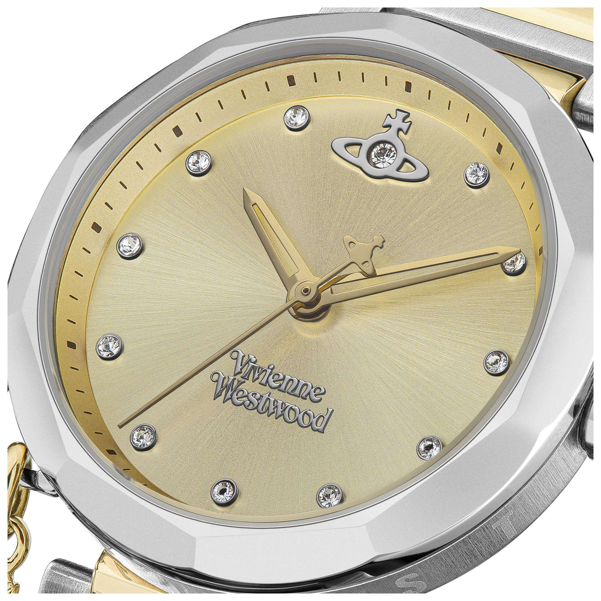 Vivienne Westwood Poplar Champagne Dial Two Tone Stainless Steel Bracelet Ladies Watch VV246CPSG