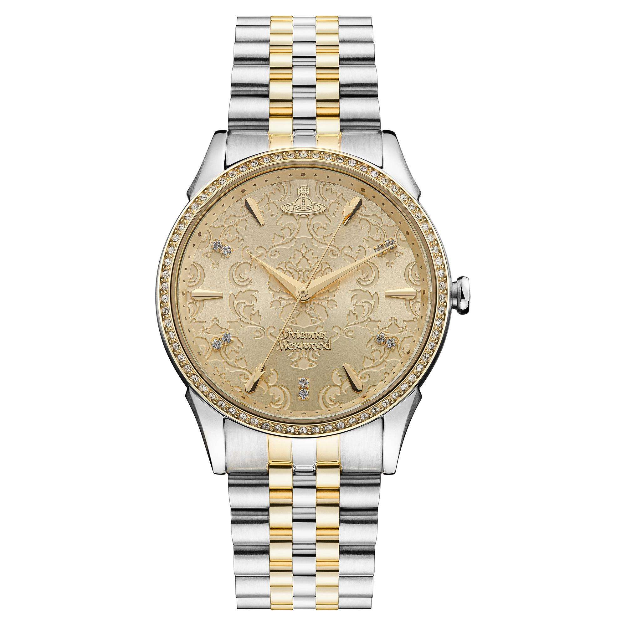 Vivienne Westwood The Wallace Champagne Dial Two Tone Stainless Steel Bracelet Ladies Watch VV208CPSG