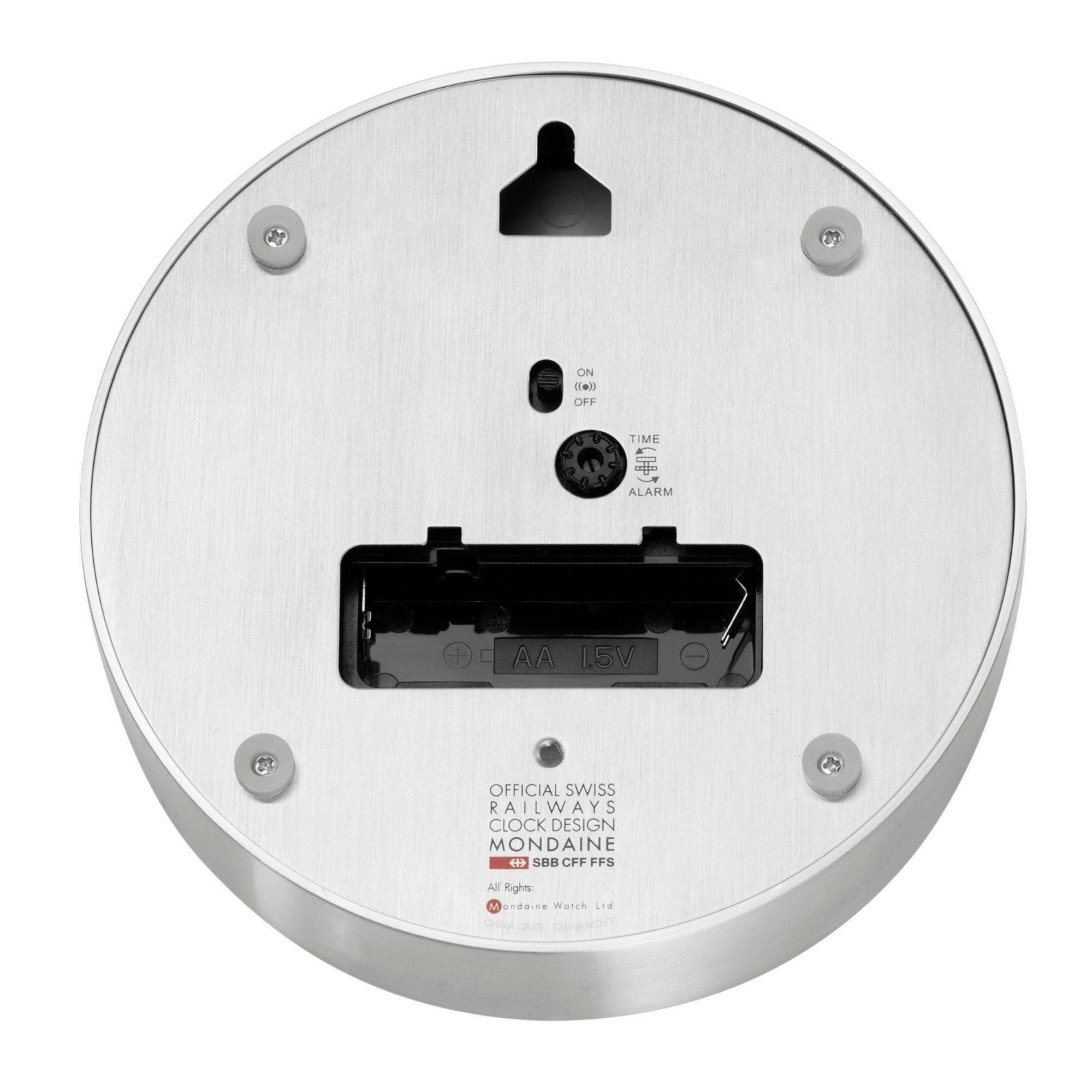 Mondaine Wecker Grey Aluminium Clock A997.MCAL.86SBV