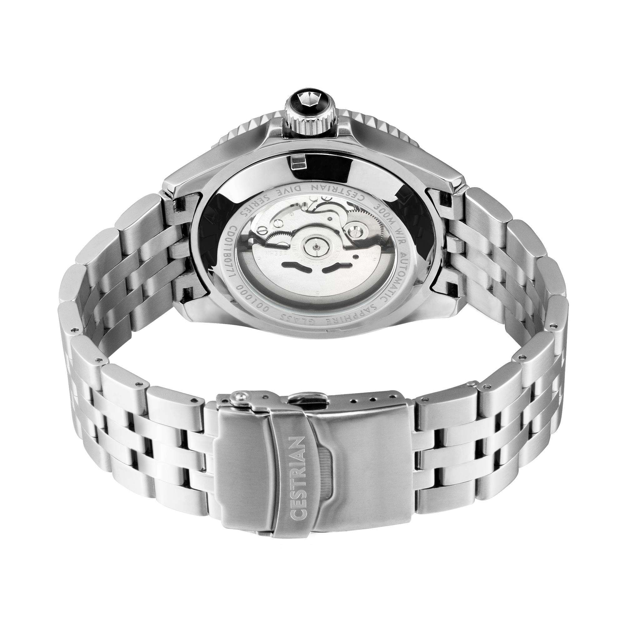 Cestrian Dive Series Black Dial Green Ceramic Bezel Steel Bracelet Automatic Men's Watch CD111B0773V1