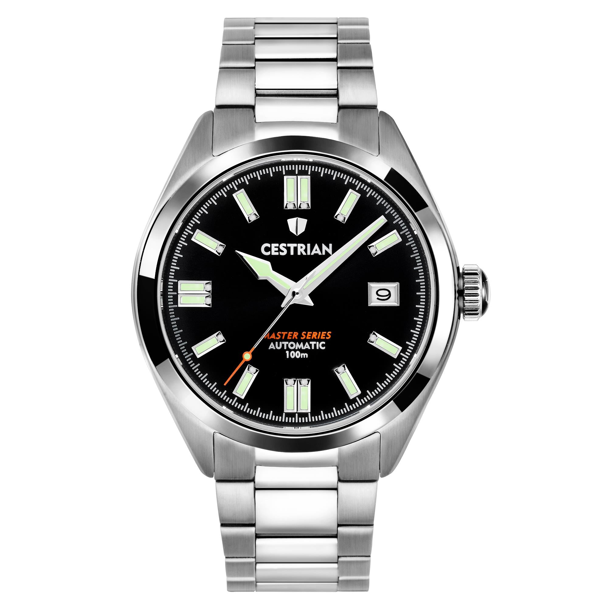 Cestrian Master Series Black Dial Steel Bracelet Automatic Men's Watch CM111B0660V1