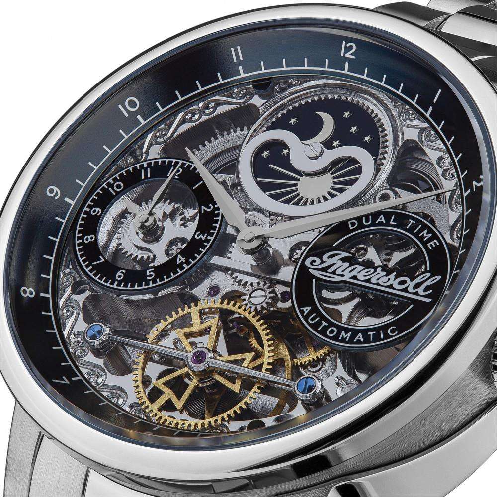 Ingersoll The Jazz 1892 Automatic Blue Dial Silver Steel Bracelet Men's Watch I07707