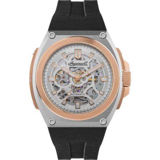 Ingersoll 1892 The Motion Automatic Silver Dial Black PU Rubber Strap Men's Watch I11703